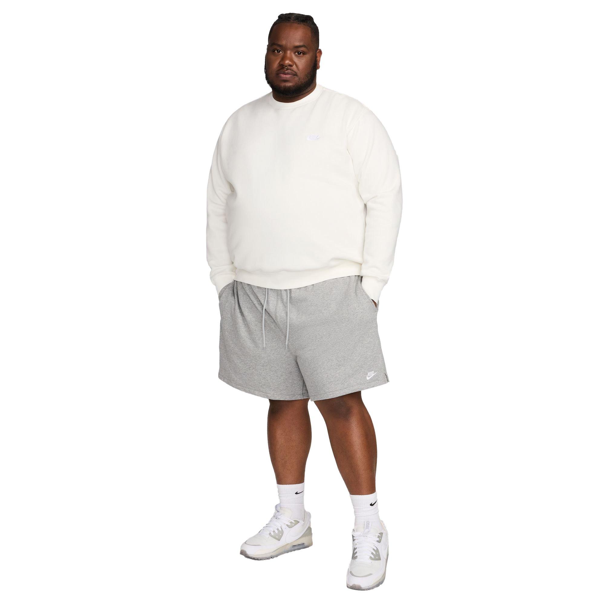 Nike Men's Club French Terry Flow Shorts - Grey - GREY Thumbnail View 6