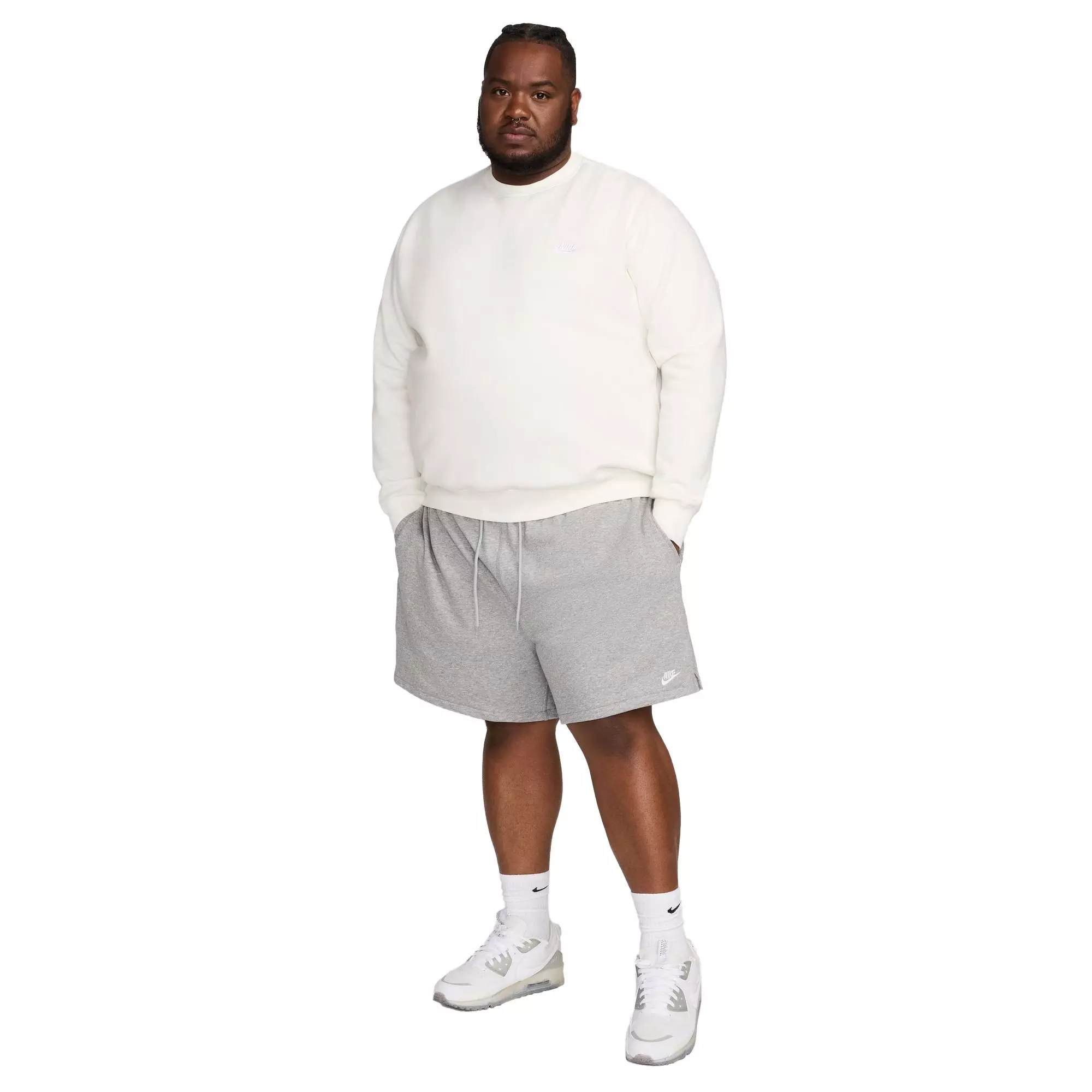 Nike Men's Club French Terry Flow Shorts - GREY