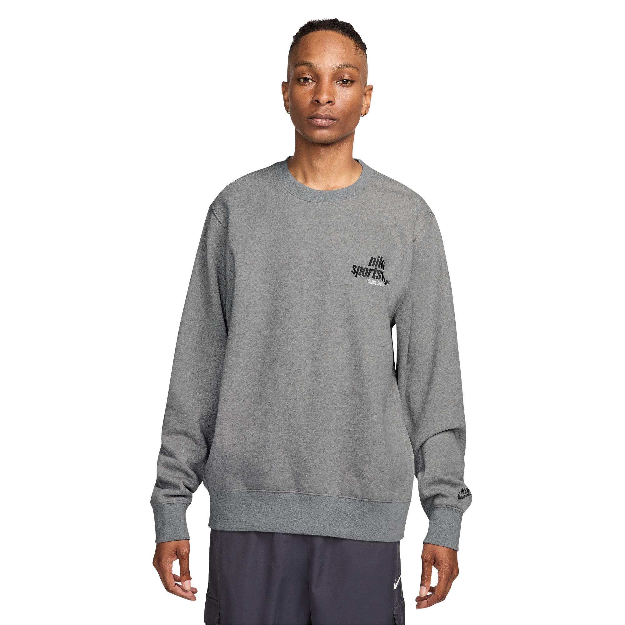 Nike Men's Sportswear Club Fleece Crew - Grey - GREY Thumbnail View 1