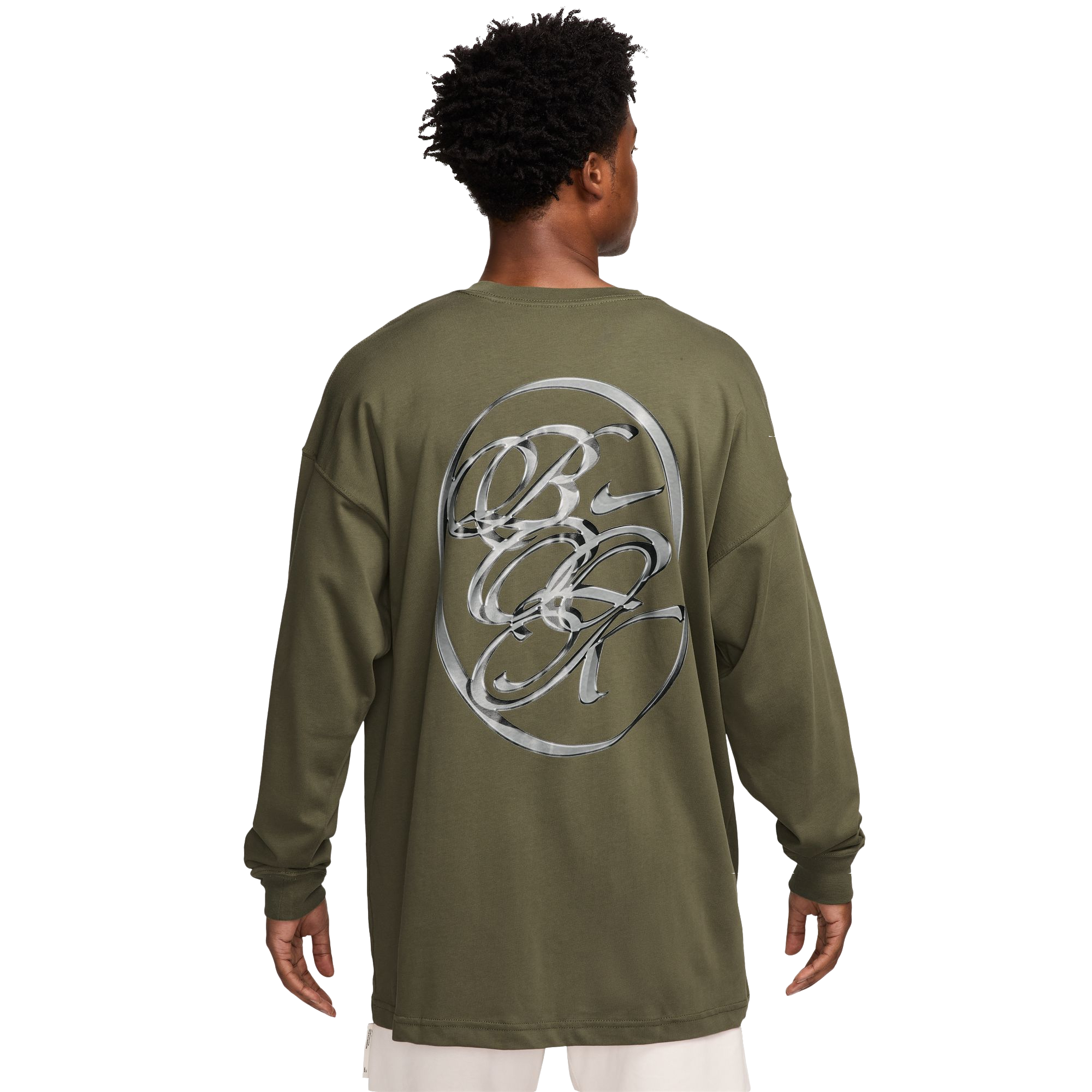 Nike Men's Devin Booker Long-Sleeve Basketball Tee - GREEN Thumbnail View 2