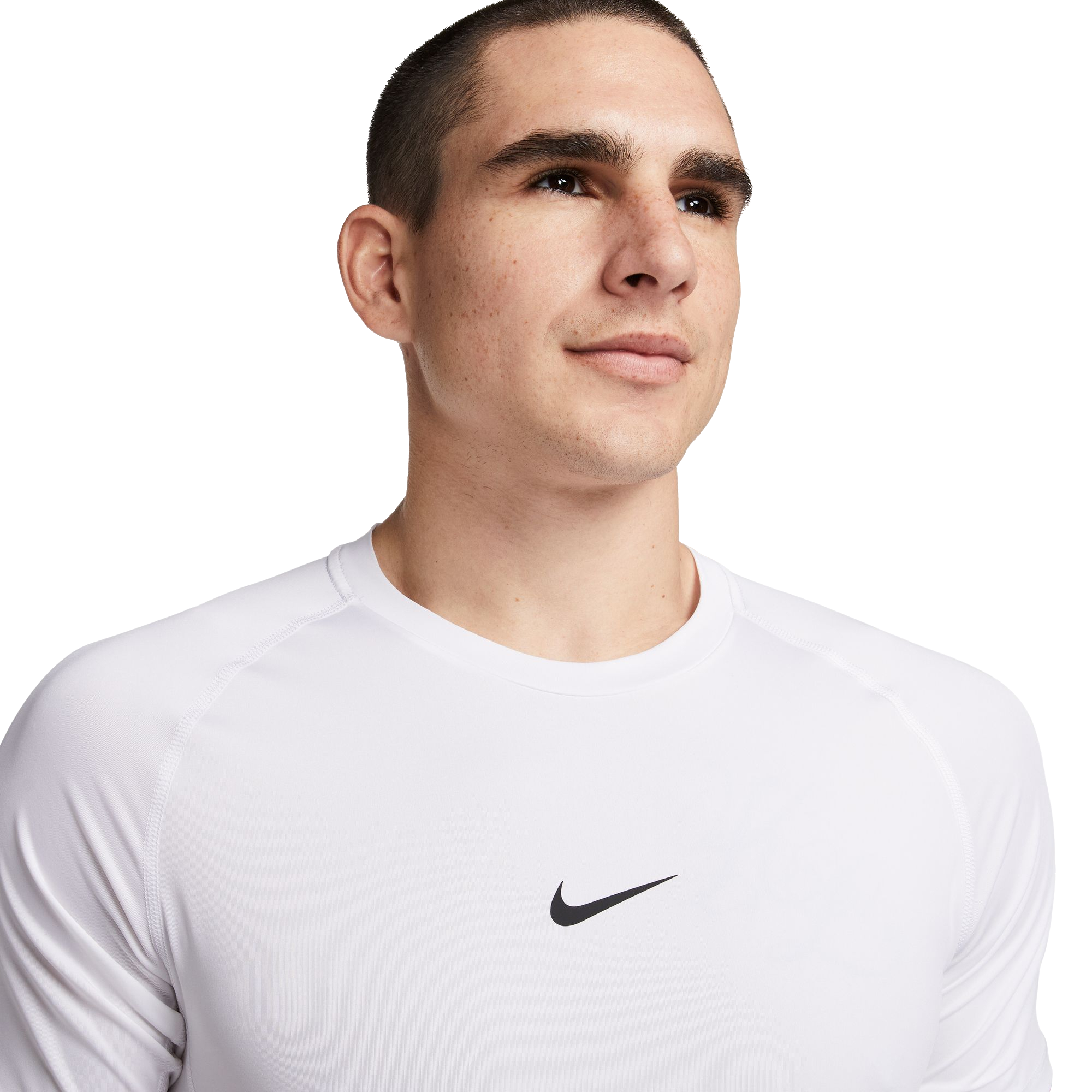 Nike Men's Pro Dri-FIT Slim Short-Sleeve Top - WHITE Thumbnail View 3