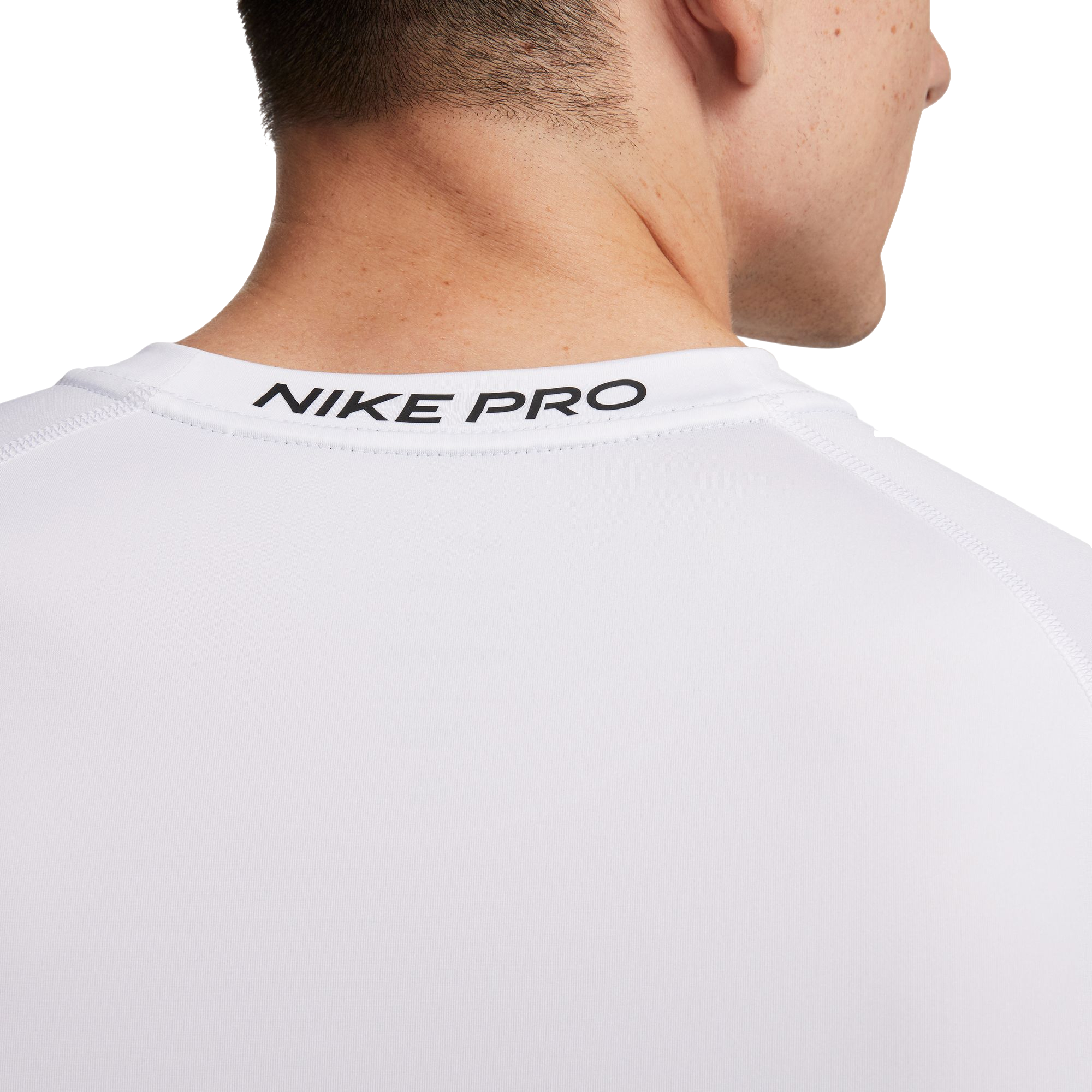 Nike Men's Pro Dri-FIT Slim Short-Sleeve Top - WHITE Thumbnail View 4