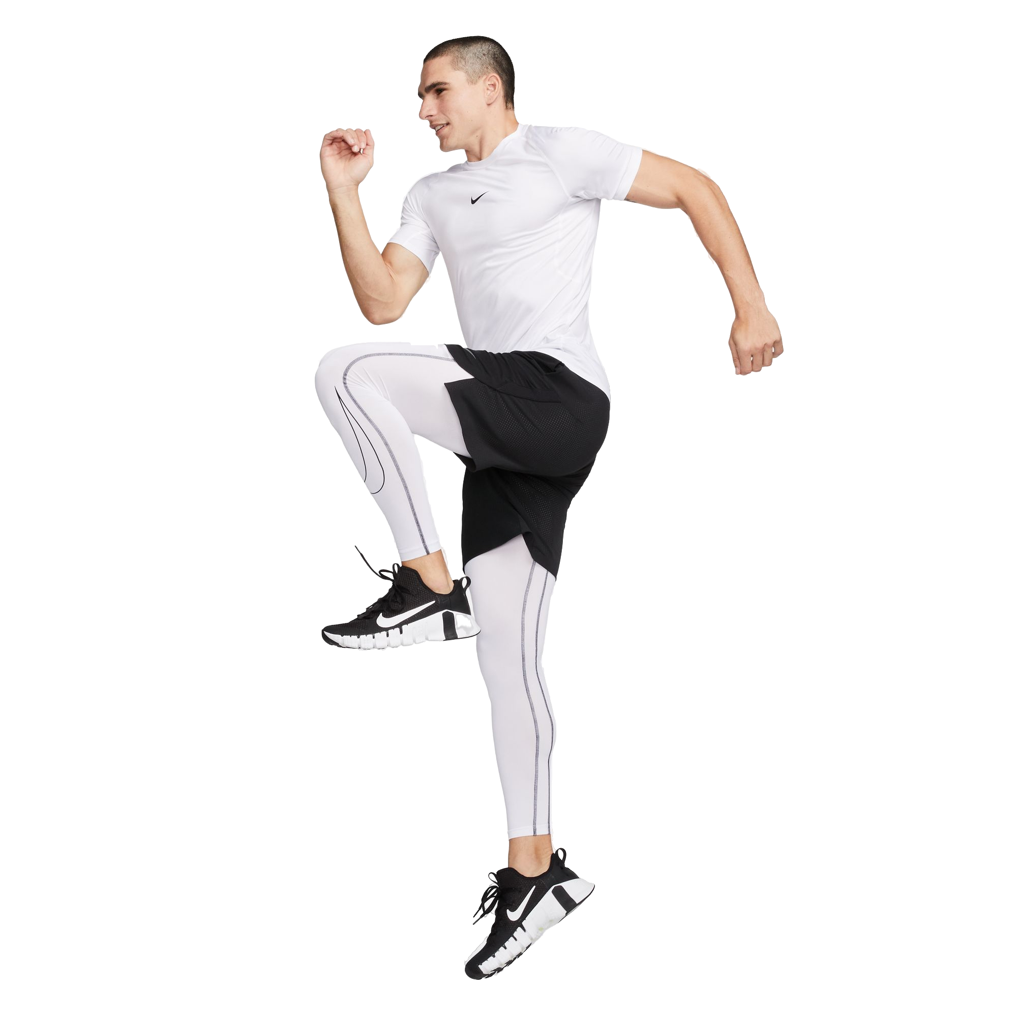 Nike Men's Pro Dri-FIT Slim Short-Sleeve Top - WHITE Thumbnail View 5