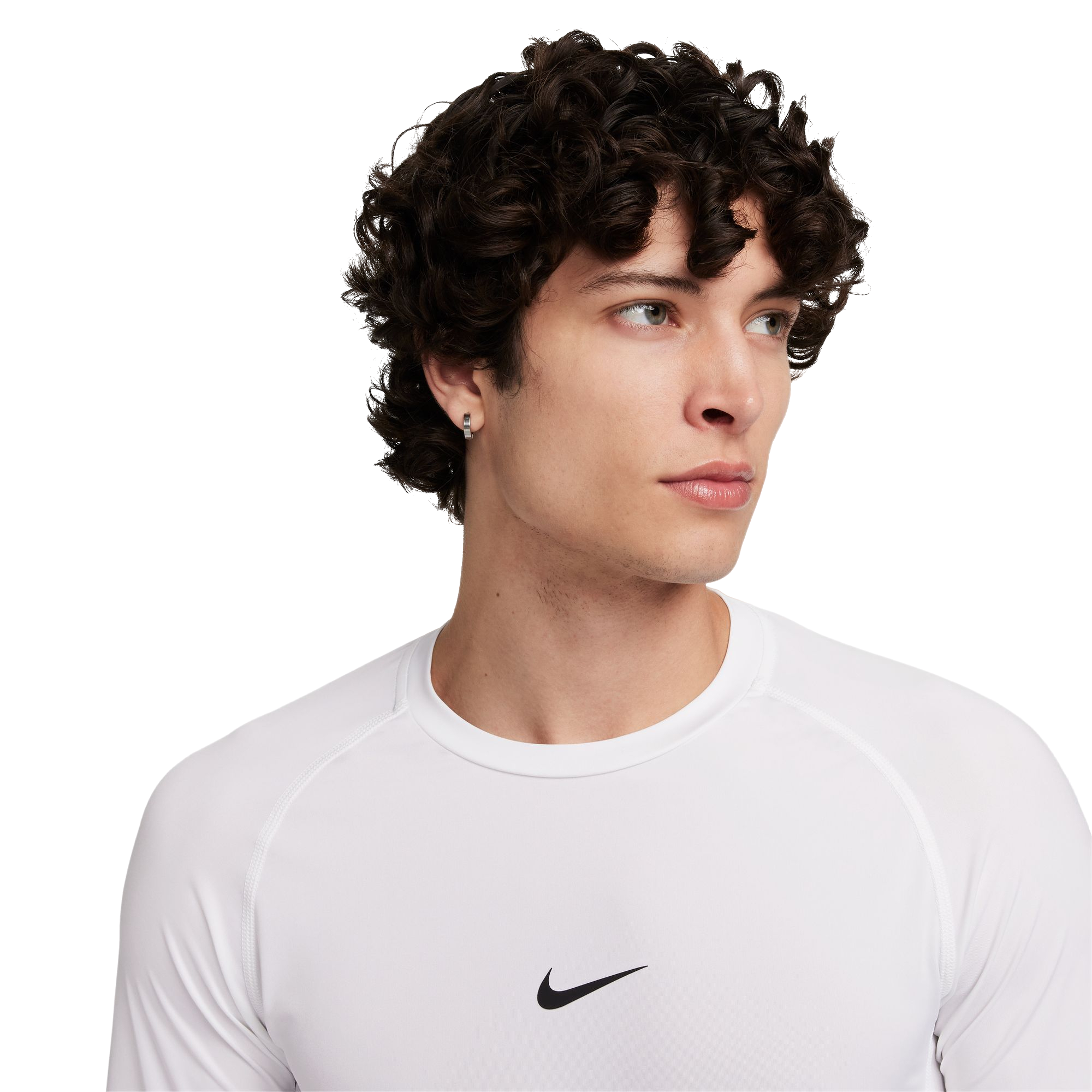 Nike Pro Dri-FIT Slim Long-Sleeve Fitness Top - WHITE Thumbnail View 4