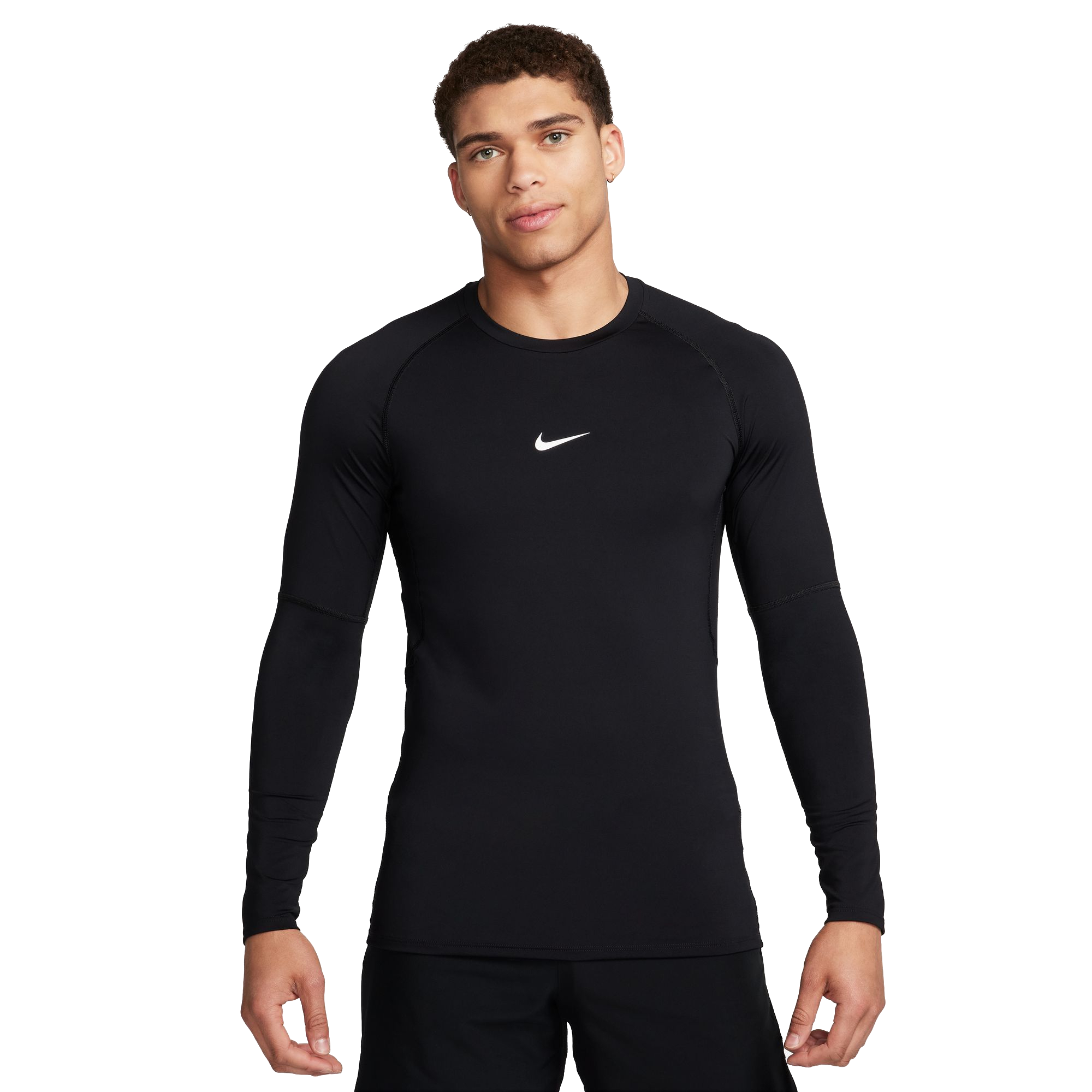 Nike Pro Dri-FIT Slim Long-Sleeve Fitness Top - Black - BLACK Thumbnail View 1