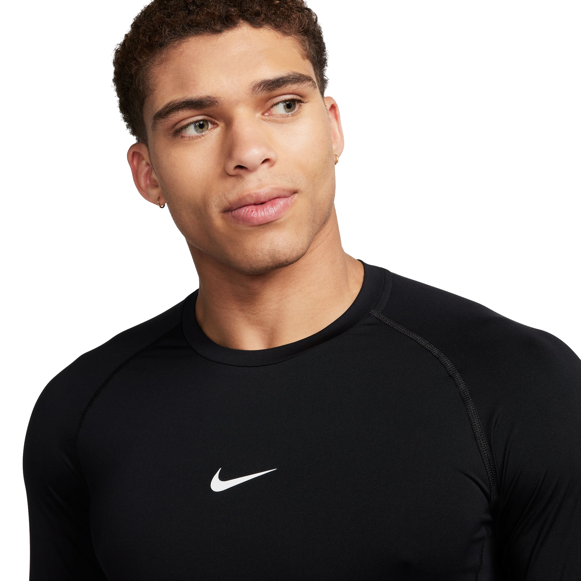 Nike Pro Dri-FIT Slim Long-Sleeve Fitness Top - Black - BLACK Thumbnail View 3