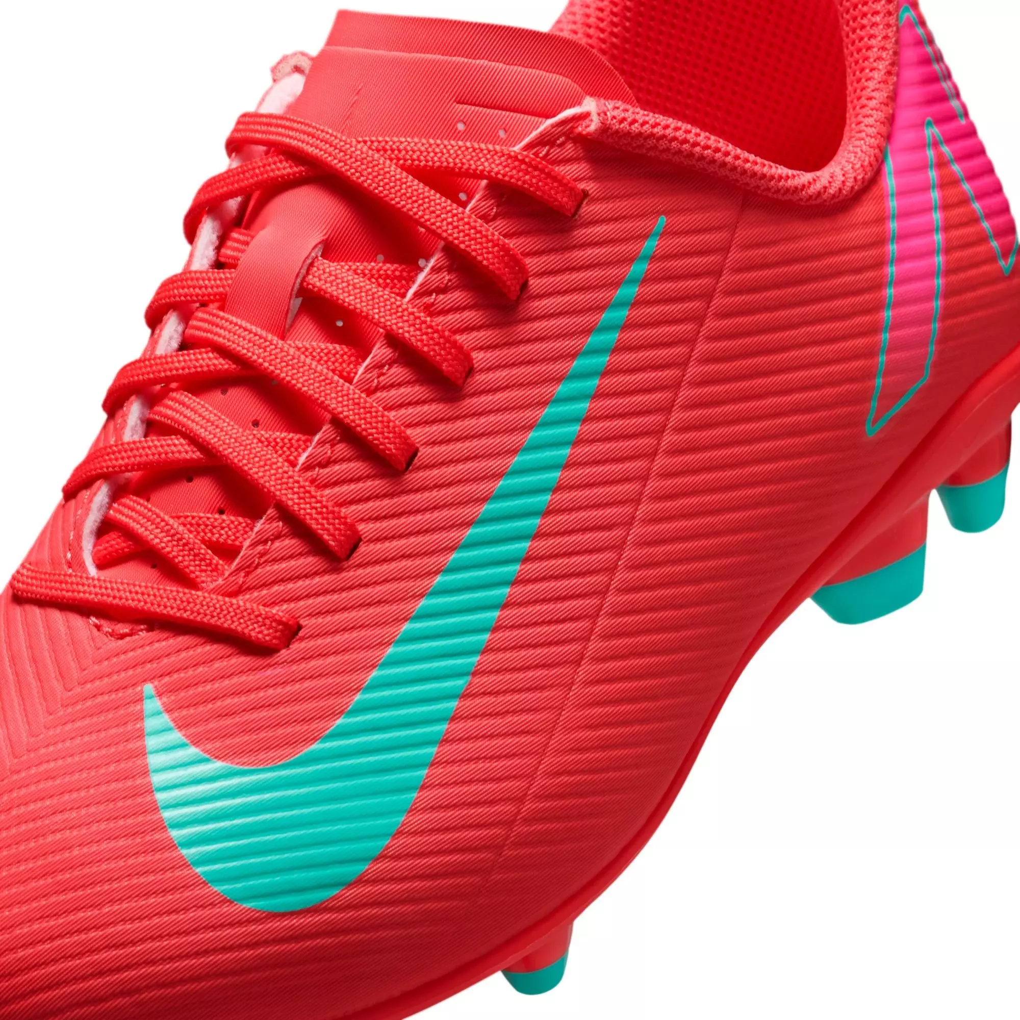 Nike Jr. Mecurial Vapor 16 Club MG "Ember Glow/Aurora Green" Preschool Boys' Soccer Cleat - PINK/GREEN