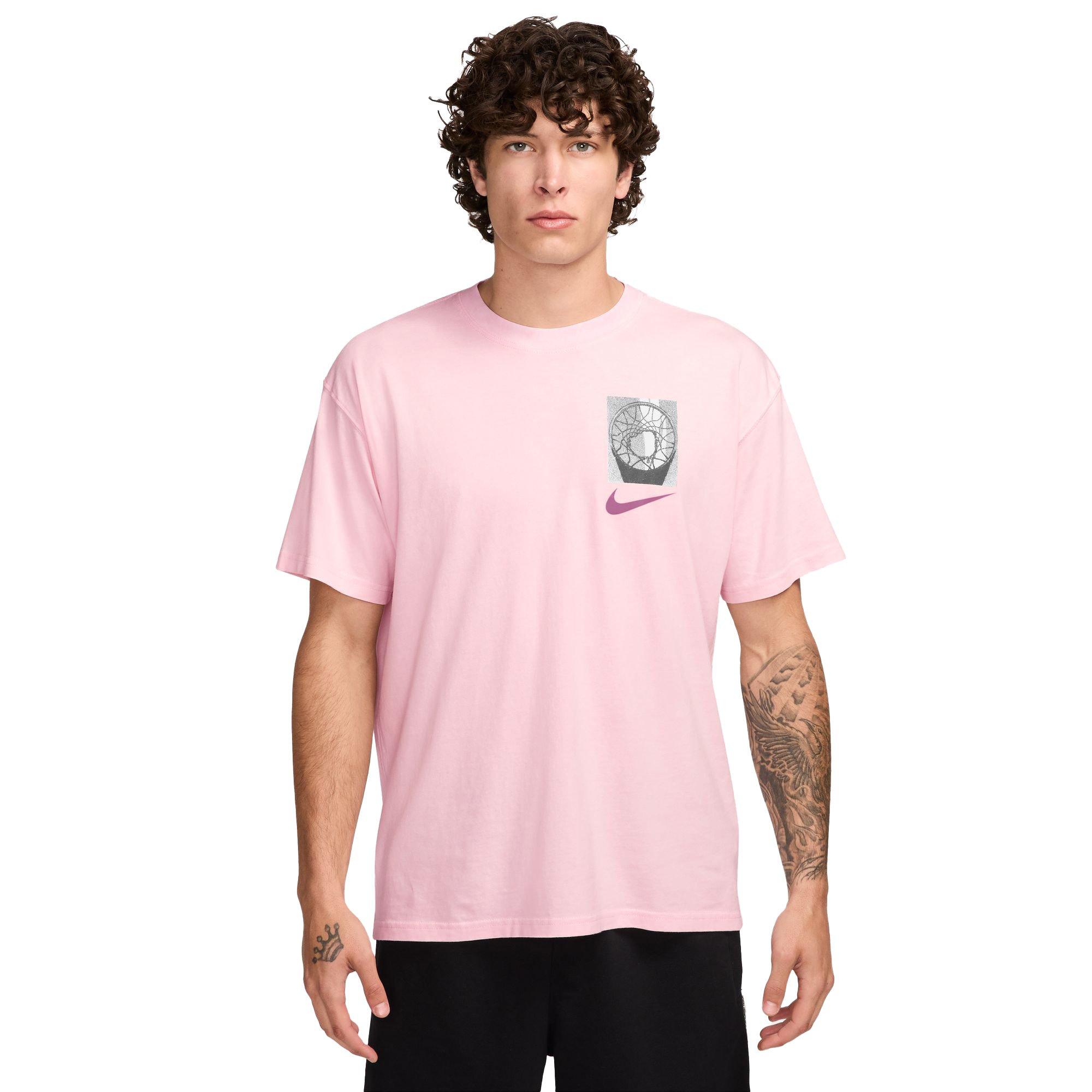 Nike Men's Max90 Basketball Tee-Pink - PINK Thumbnail View 1