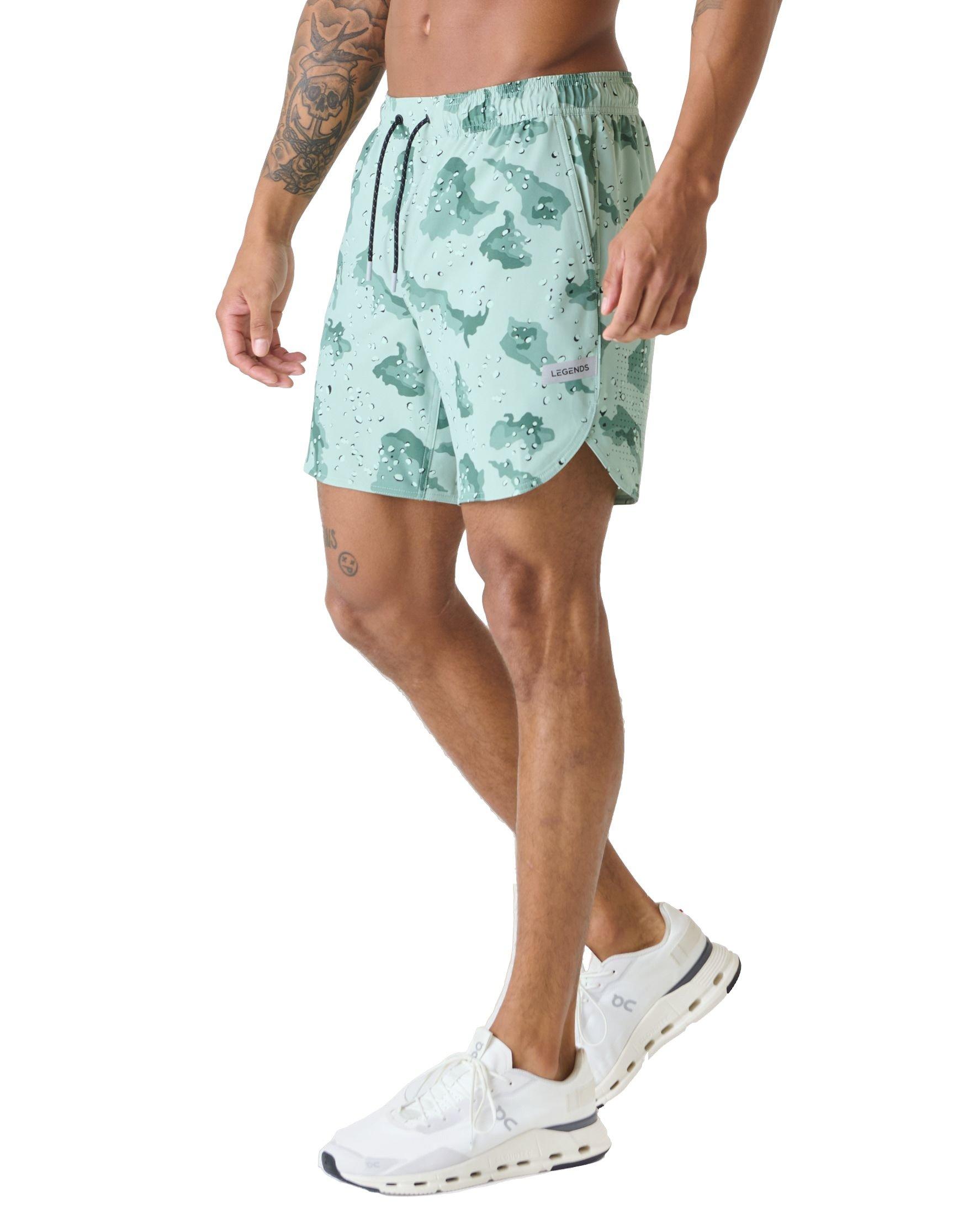 Legends Men's Luka 2.0 7-Inch Linerless Shorts - Camo - LT GREEN Thumbnail View 3