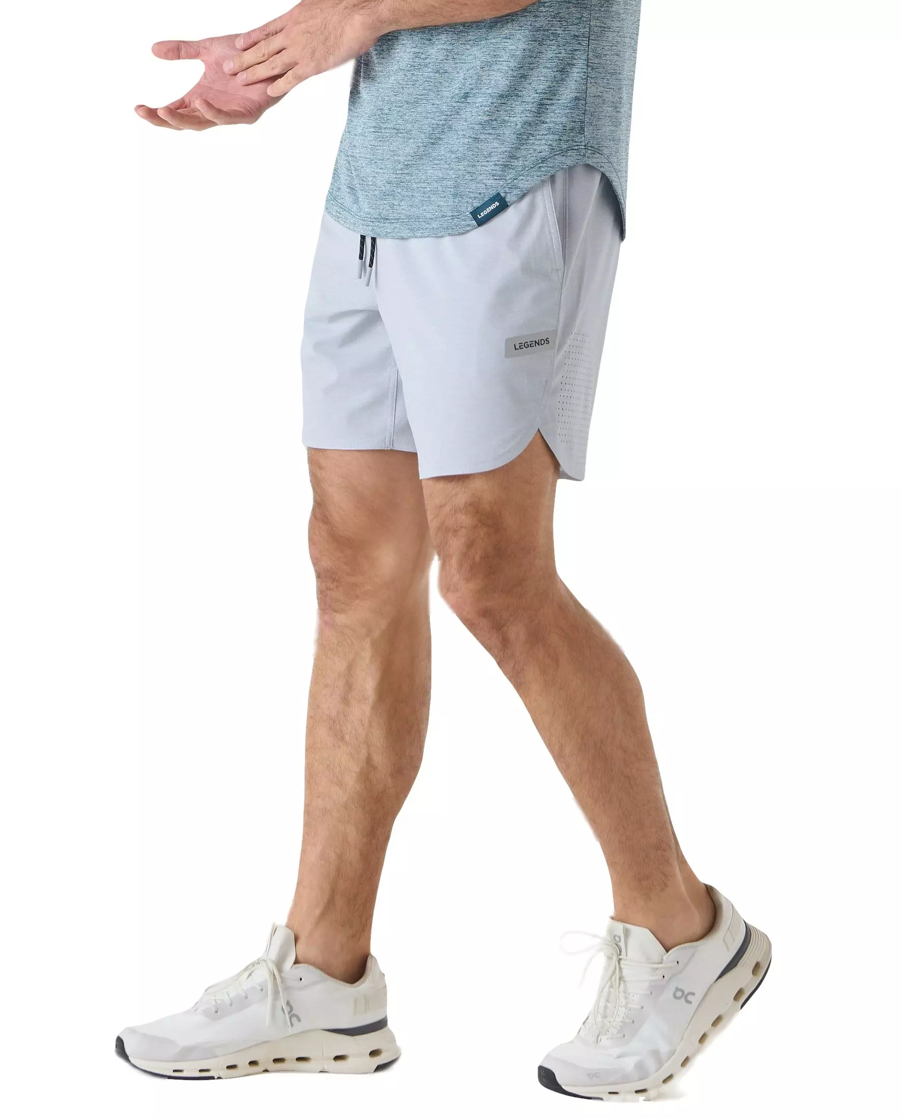 Legends Men's Luka 2.0 7-Inch Linerless Shorts - Light Heather Grey - HEATHER/GREY