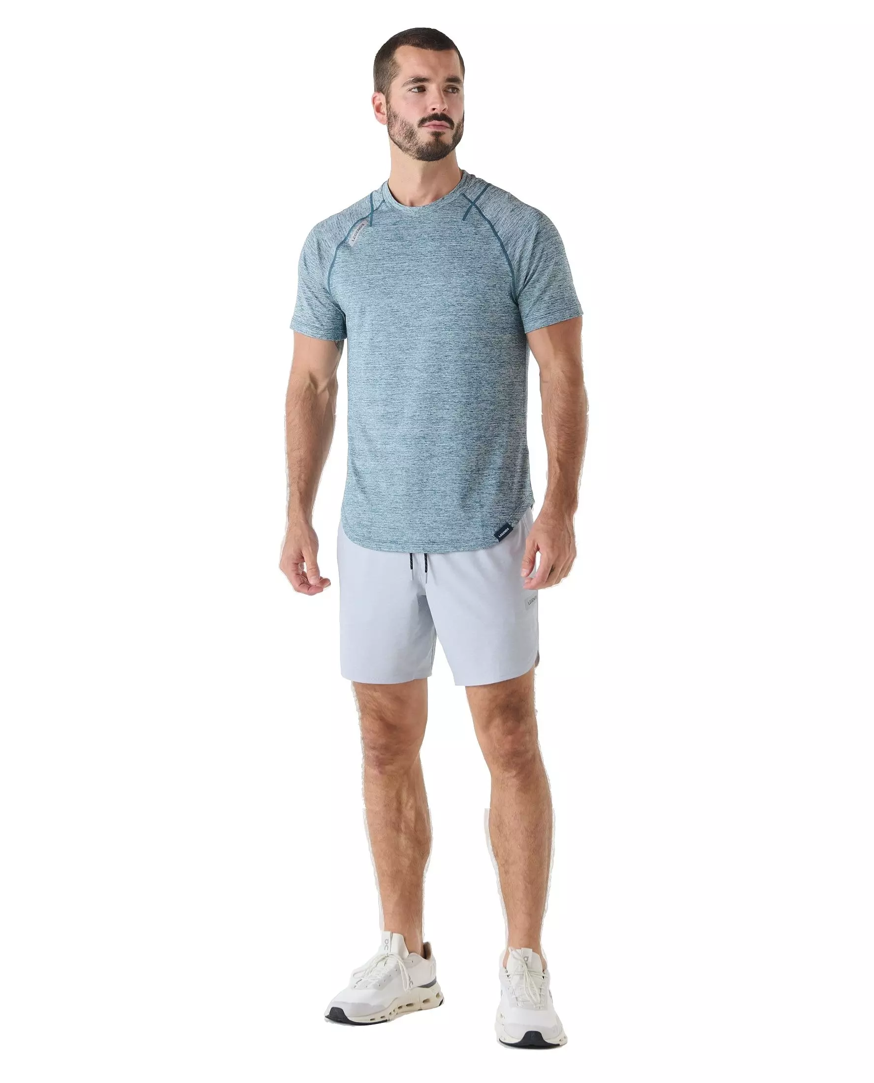 Legends Men's Luka 2.0 7-Inch Linerless Shorts - Light Heather Grey - HEATHER/GREY