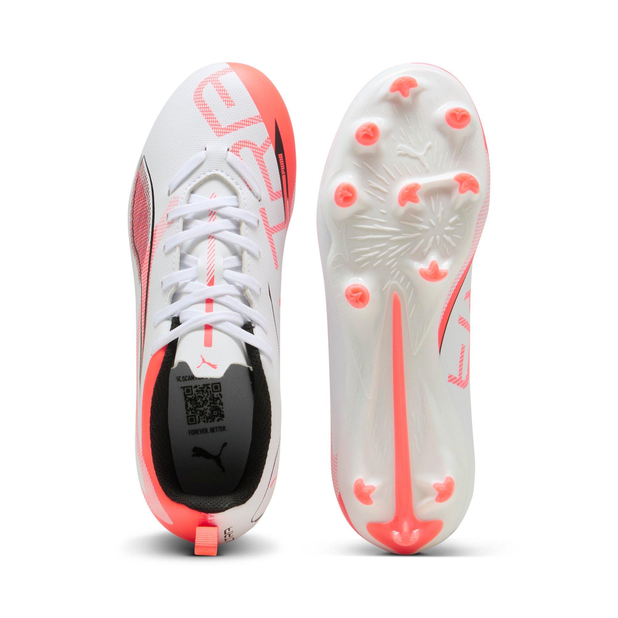 PUMA Ultra 5 Match Kids' Soccer Cleat White/Orange | Hibbett