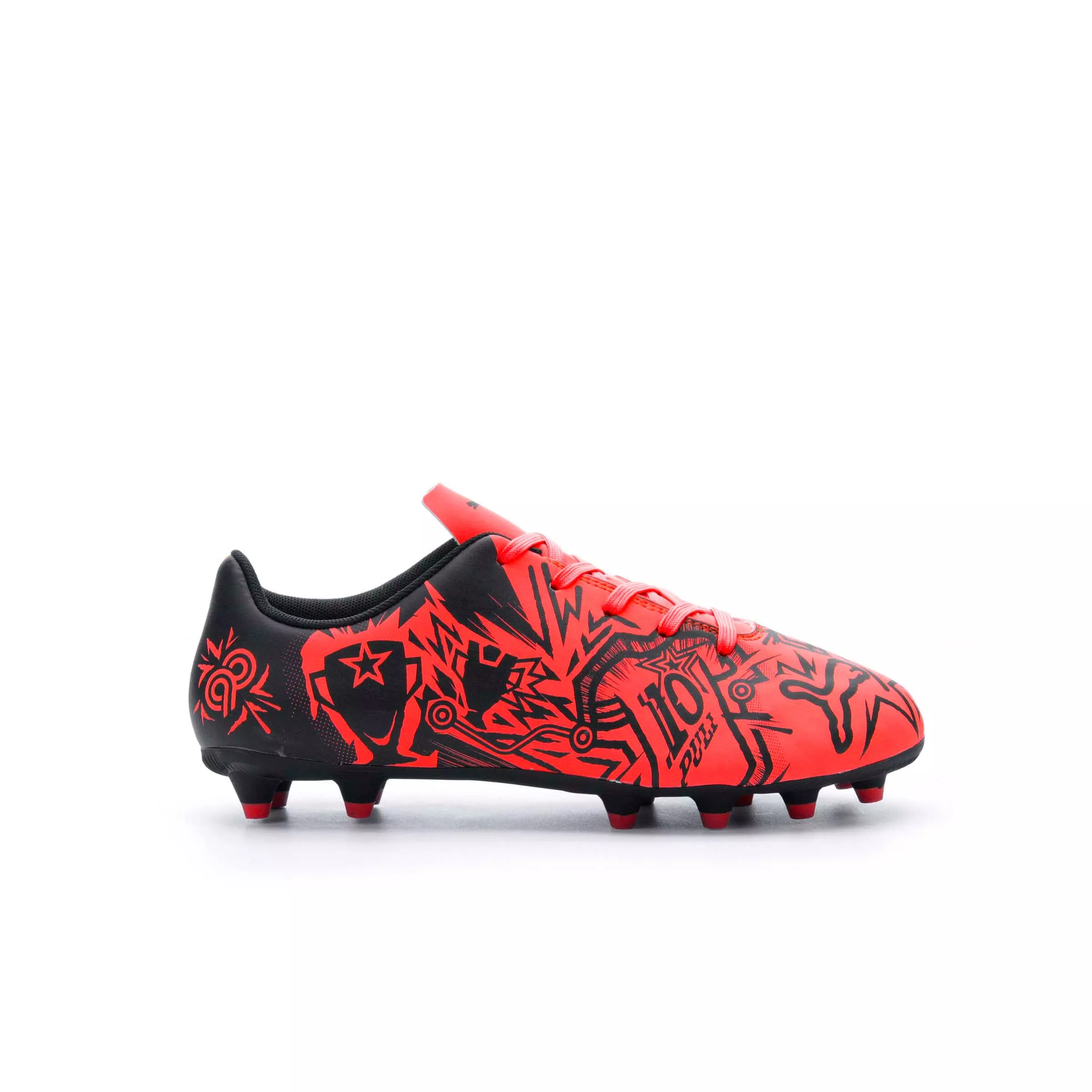 PUMA x Christian Pulisic Tacto II FG/AG "Red/Black" Preschool Kids' Soccer Cleat - RED/BLACK