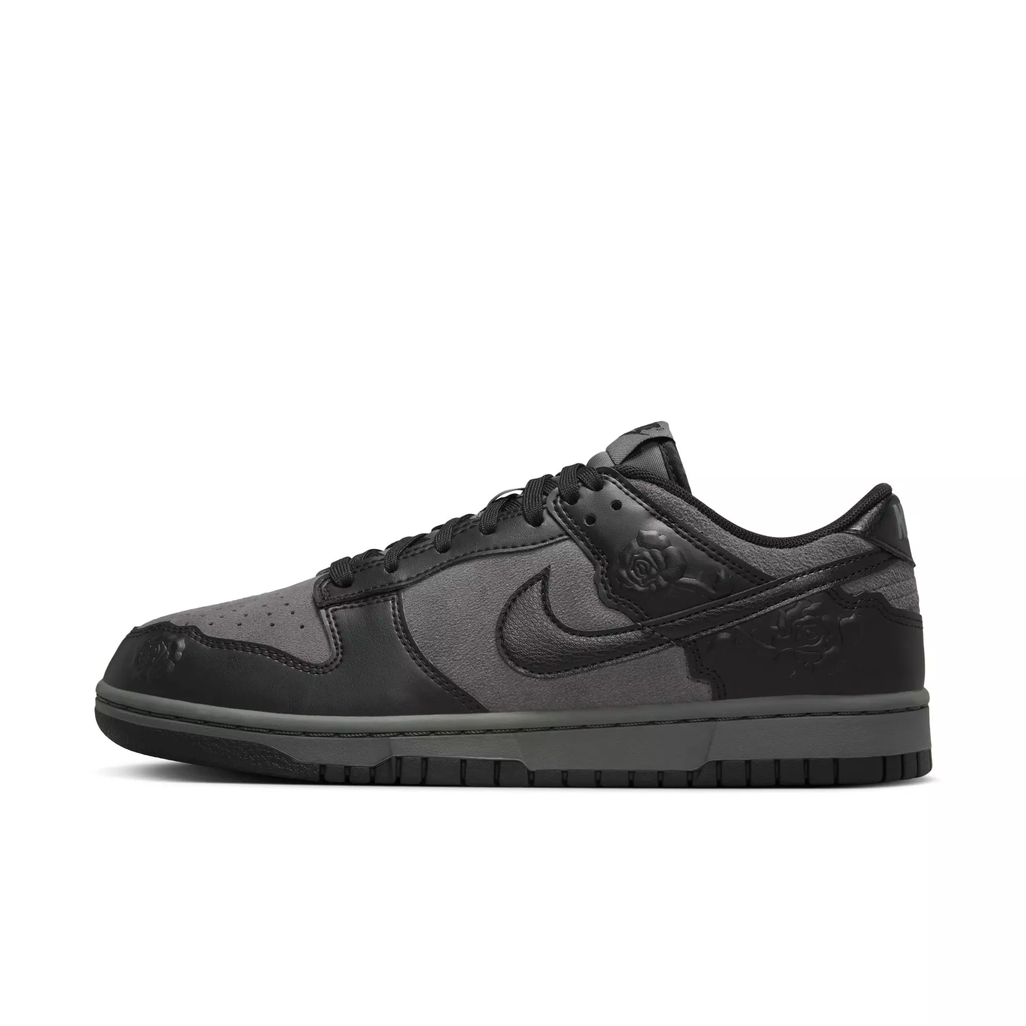 Nike Dunk Low "Black Roses" Women's Shoe - BLACK/GREY