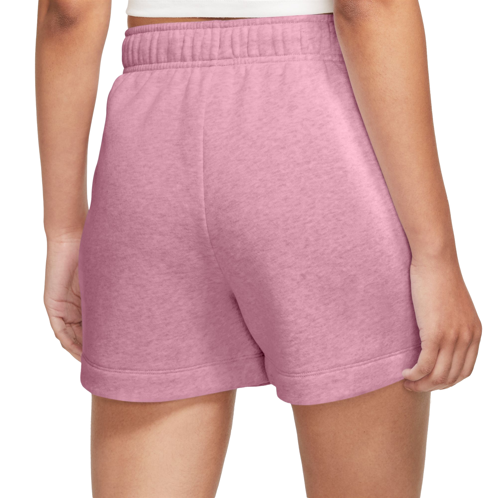 Nike Women's Sportswear Club Fleece Mid-Rise Shorts - Pink - PINK Thumbnail View 2