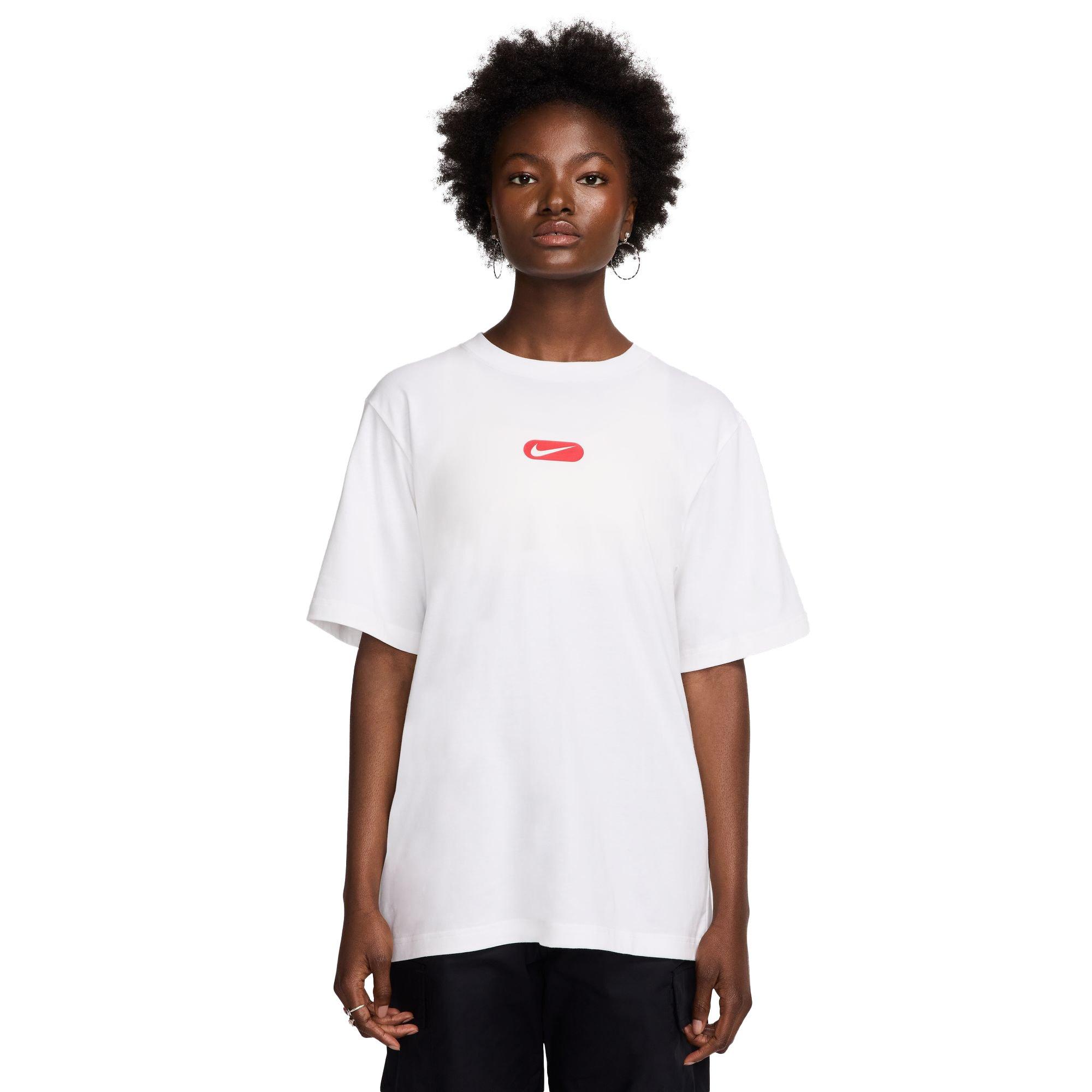 Nike Women's Sportswear Club Short-Sleeve Tee - WHITE