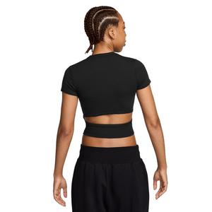 Nike Women's Sportswear Chill Knit Tight Mini-Rib Short-Sleeve Top