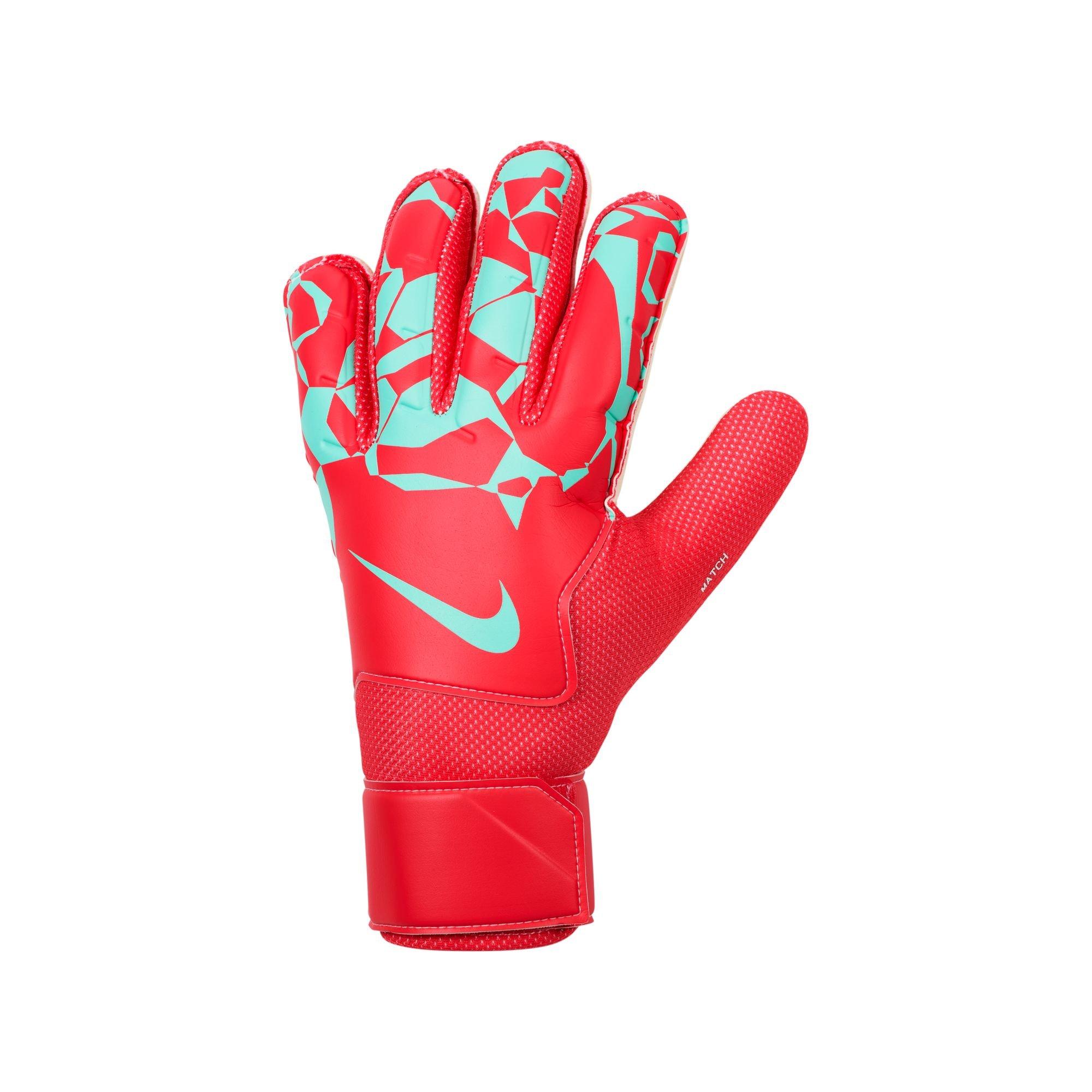 Nike Adult Match Goalkeeper Soccer Gloves - Ember Glow/Aurora Green