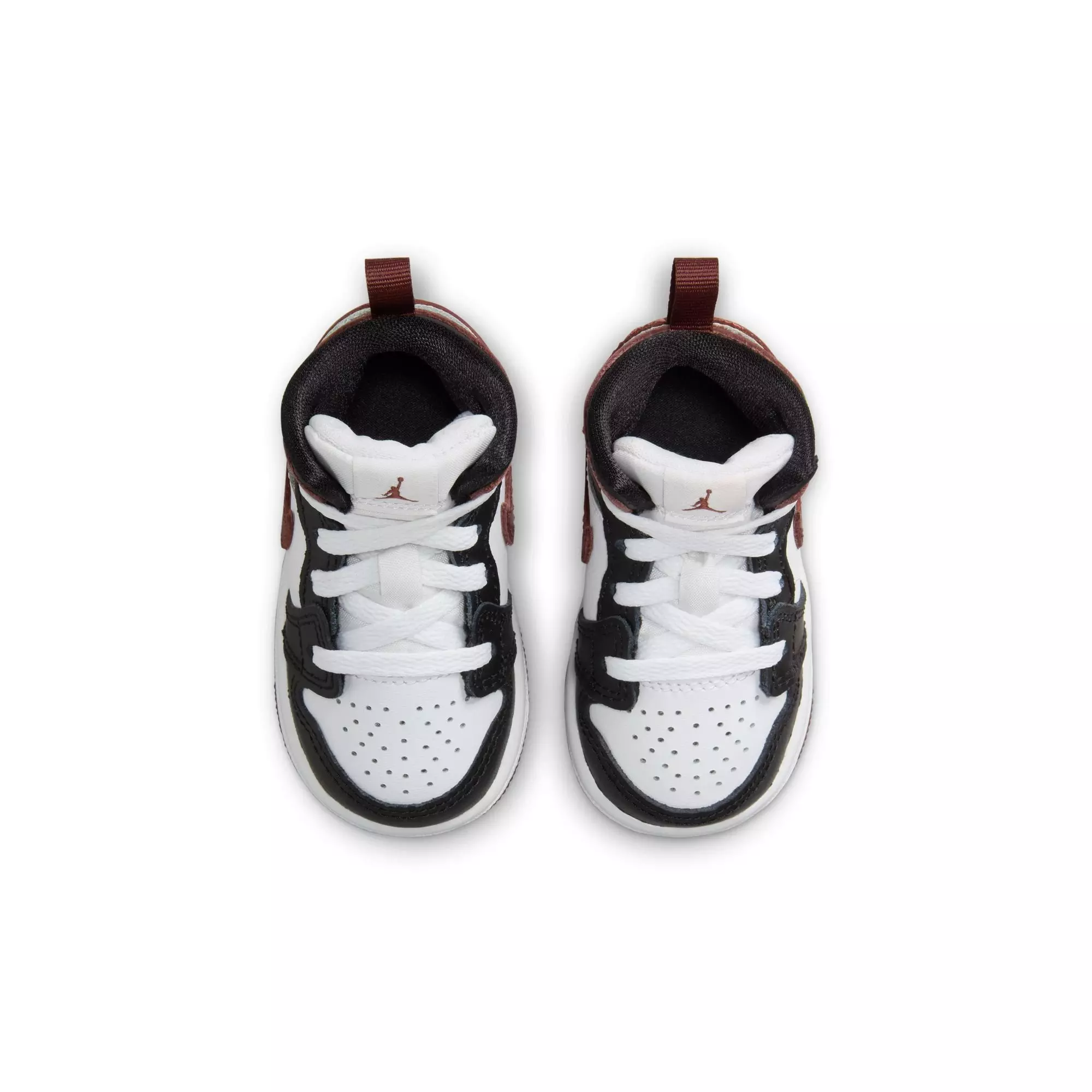 Jordan 1 Mid SE "White/Dark Pony/Black" Toddler Boys' Shoe - MAROON/BLACK