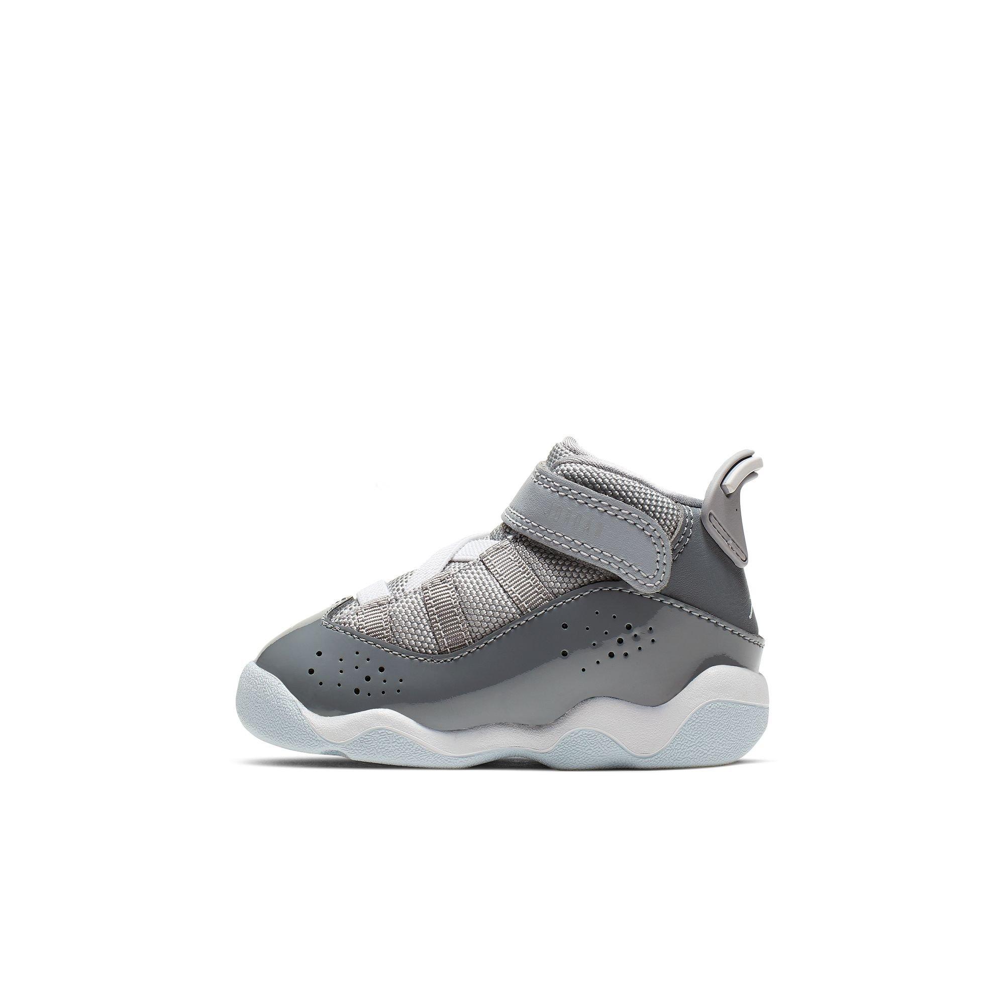 Jordan 6 Rings "Cool Grey/White/Wolf Grey" Toddler Boys' Shoe - GREY Thumbnail View 3