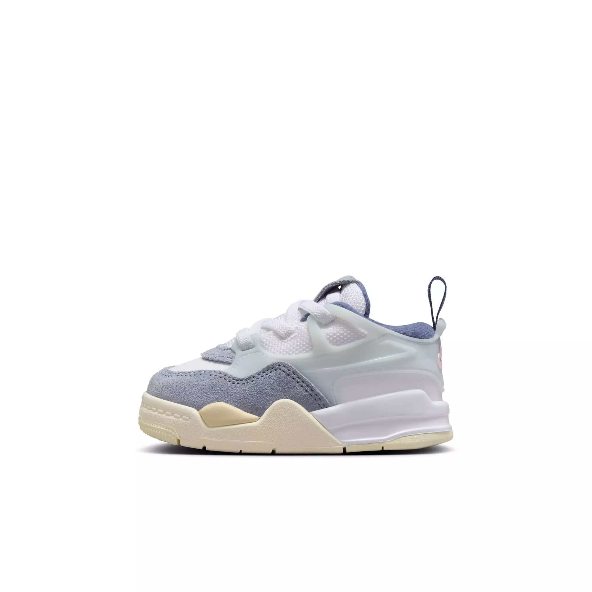 Jordan 4 RM "White/Prism Pink/Diffused Blue" Toddler Girls' Shoe - BLUE/GREY