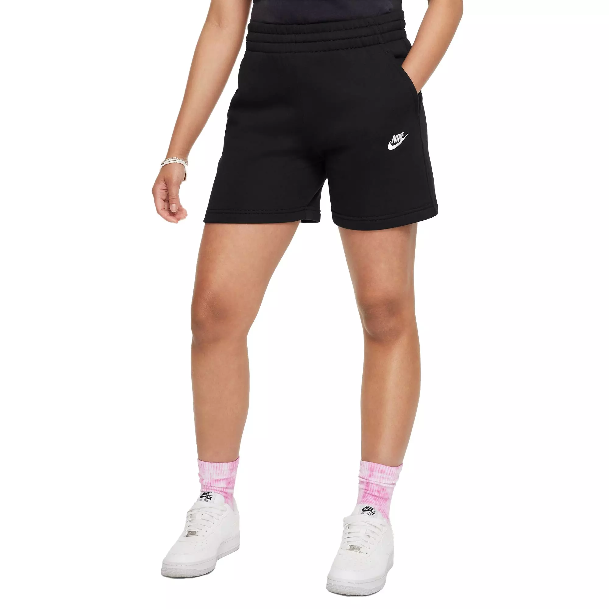 Nike Big Girls' Sportswear Club Fleece French Terry Shorts - BLACK