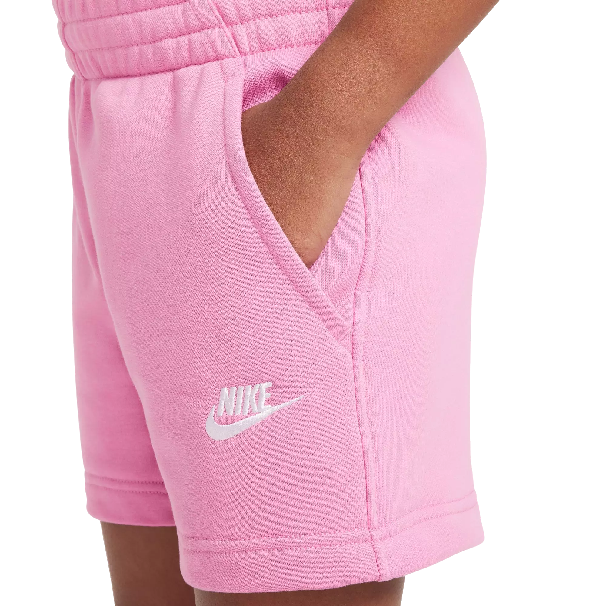 Nike Big Girls' Sportswear Club Fleece 5" French Terry Shorts - PINK