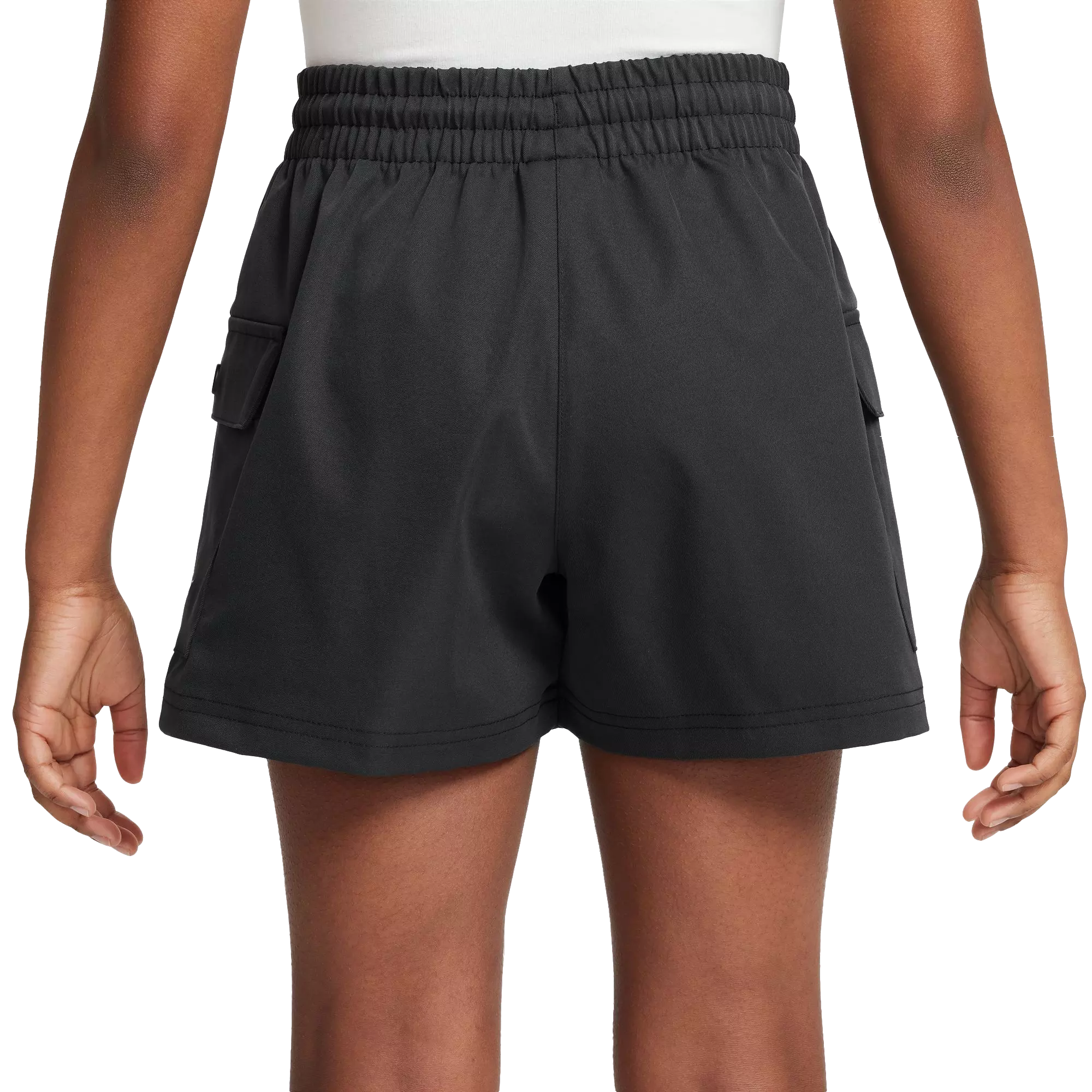 Nike Big Girls' Sportswear Woven Cargo Shorts - BLACK