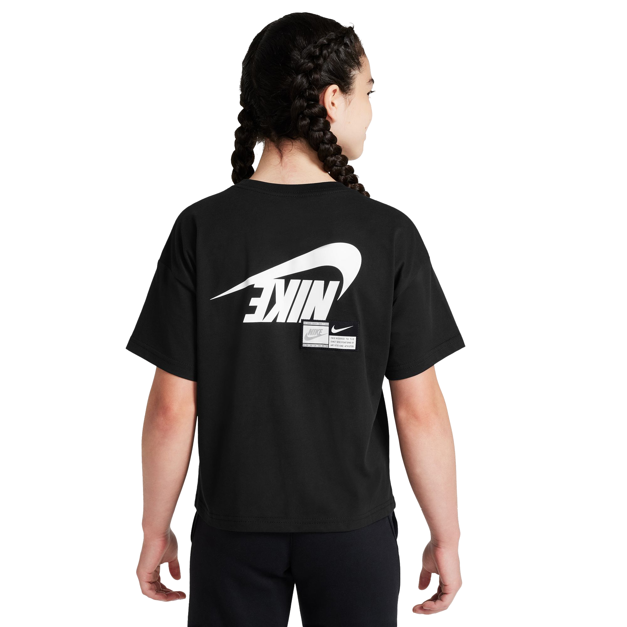 Nike Big Girls' Sportswear Graphic Tee - Black - BLACK Thumbnail View 2
