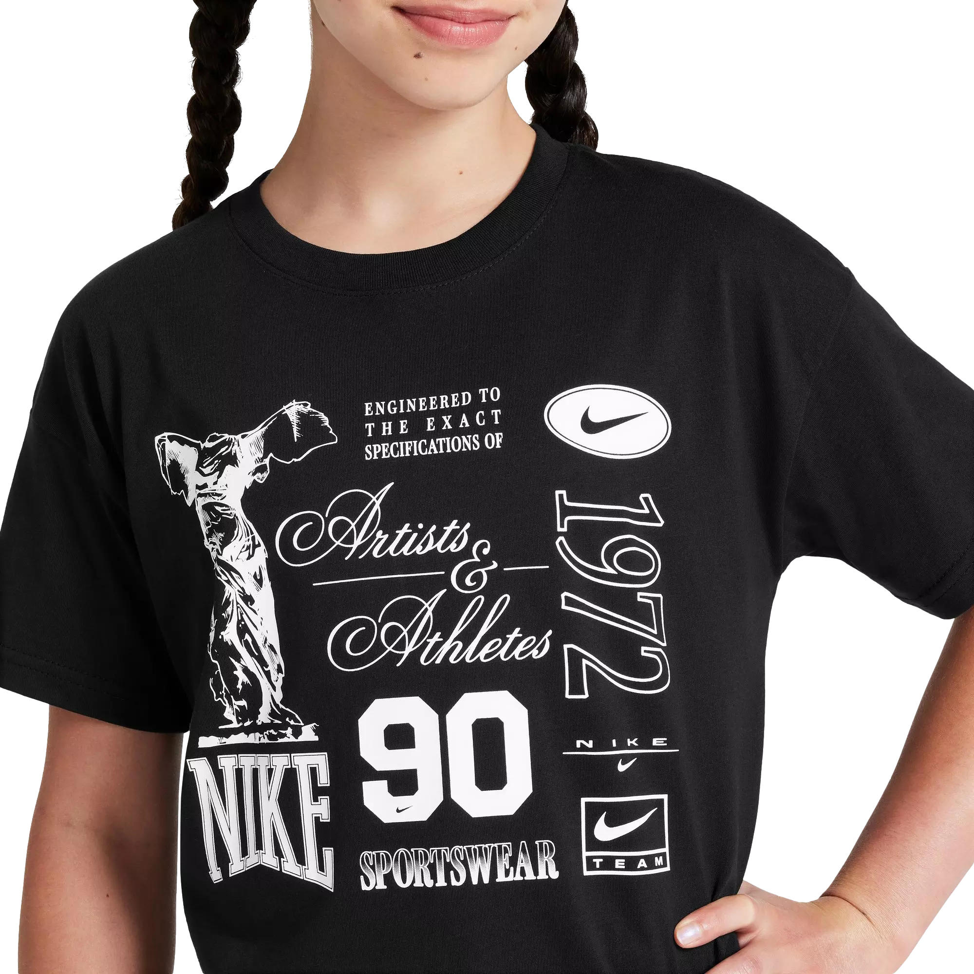 Nike Big Girls' Sportswear Tee - BLACK