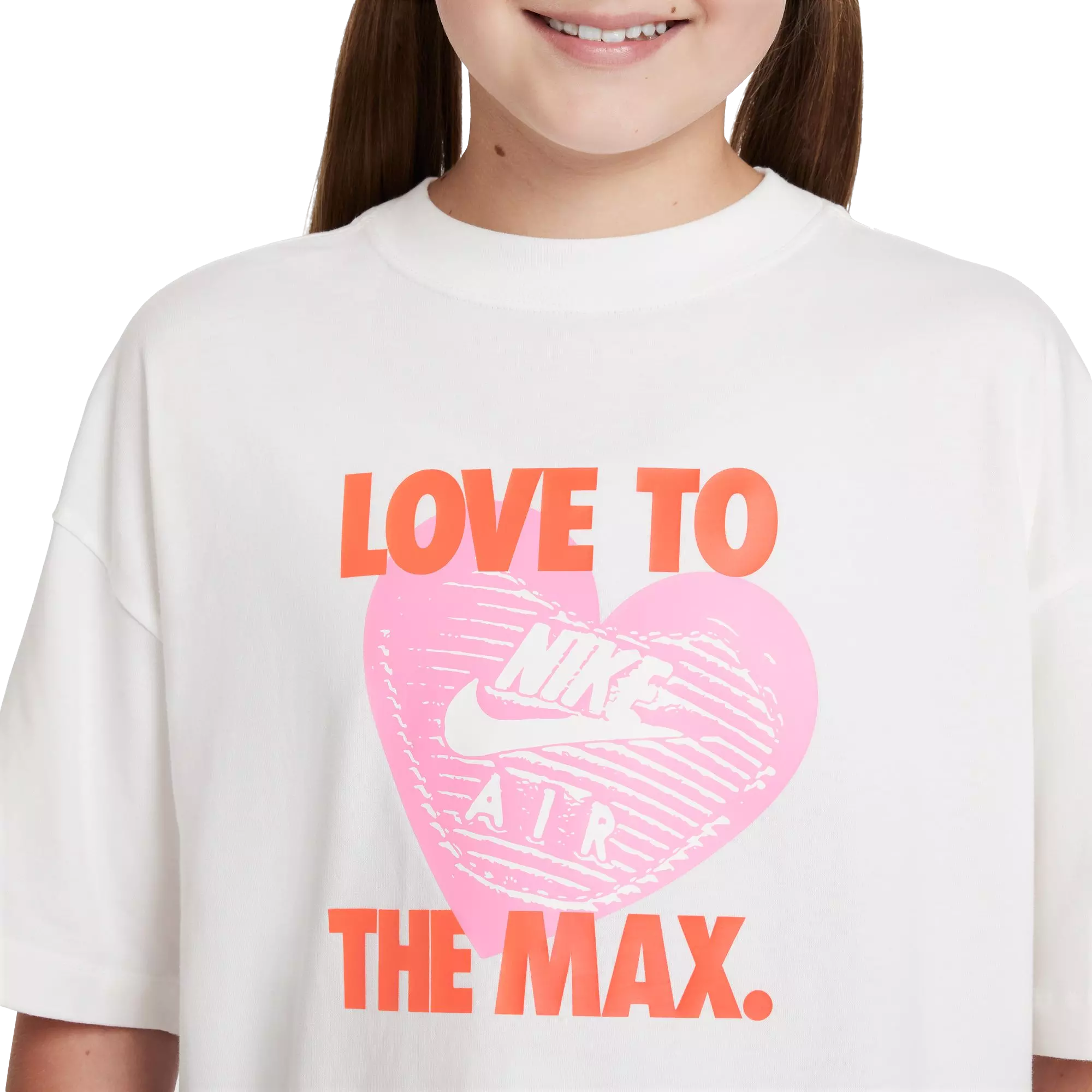 Nike Big Girls' Sportswear Graphic Tee - White - WHITE