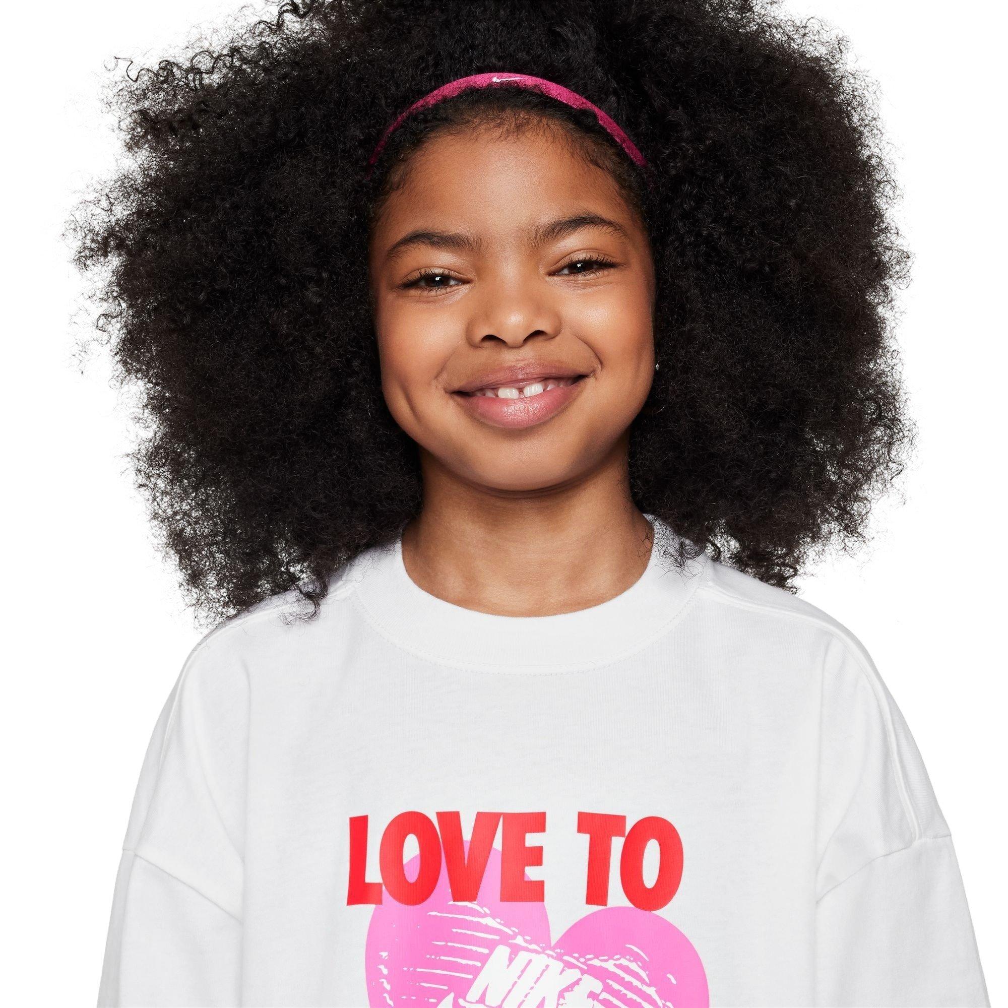Nike Sportswear Graphic Big Girls' White Tee