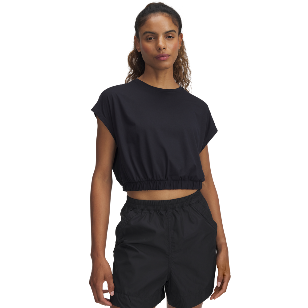 Under Armour Women's Motion Bubble Hem Tee - BLACK Thumbnail View 1