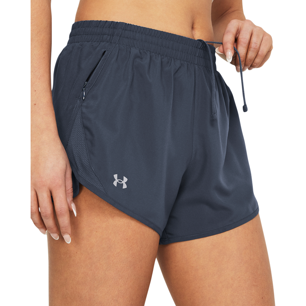 Under Armour Women's Fly-By 3" Shorts - Grey - GREY Thumbnail View 3
