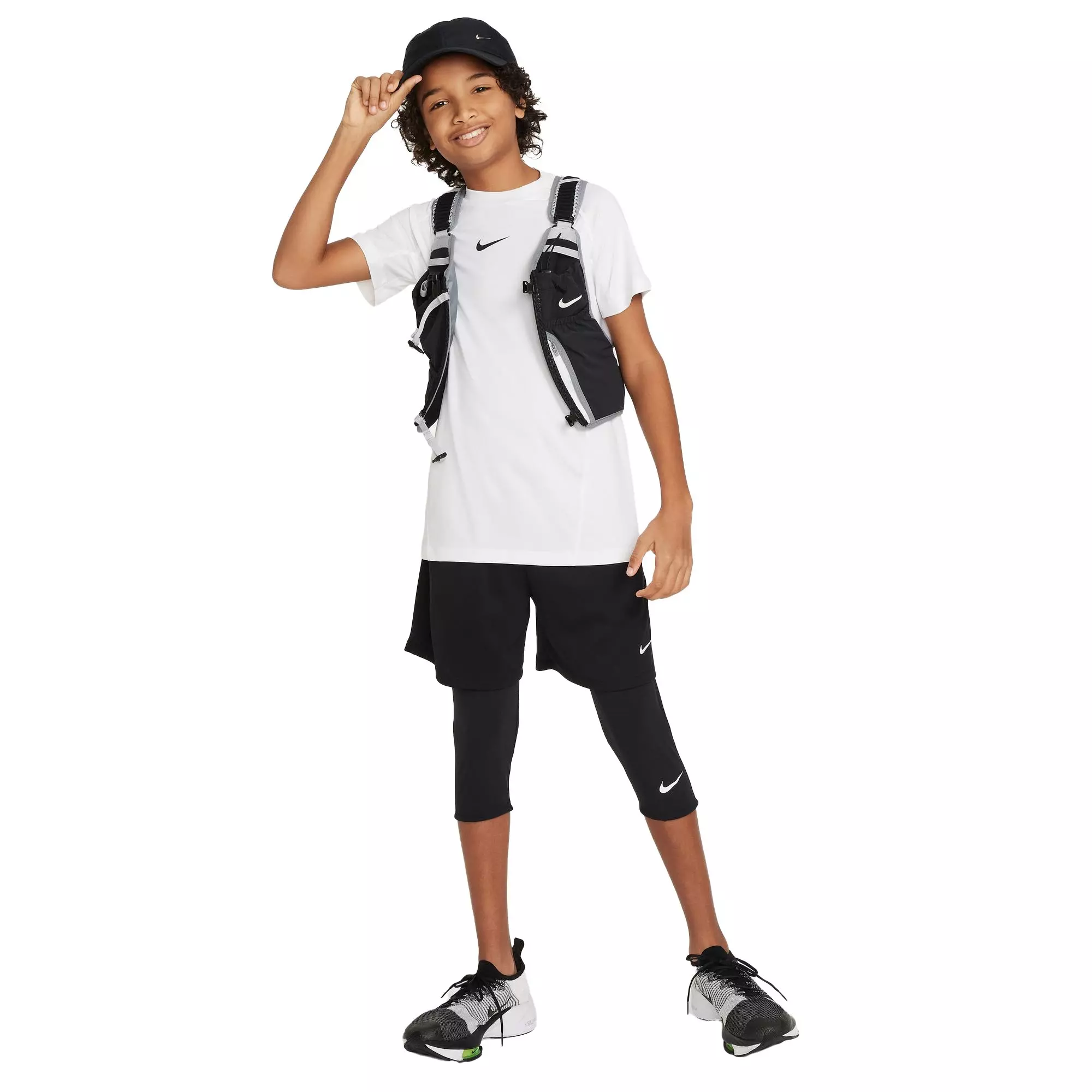 Nike Big Boys' Pro Dri-FIT 3/4-Length Tights - BLACK