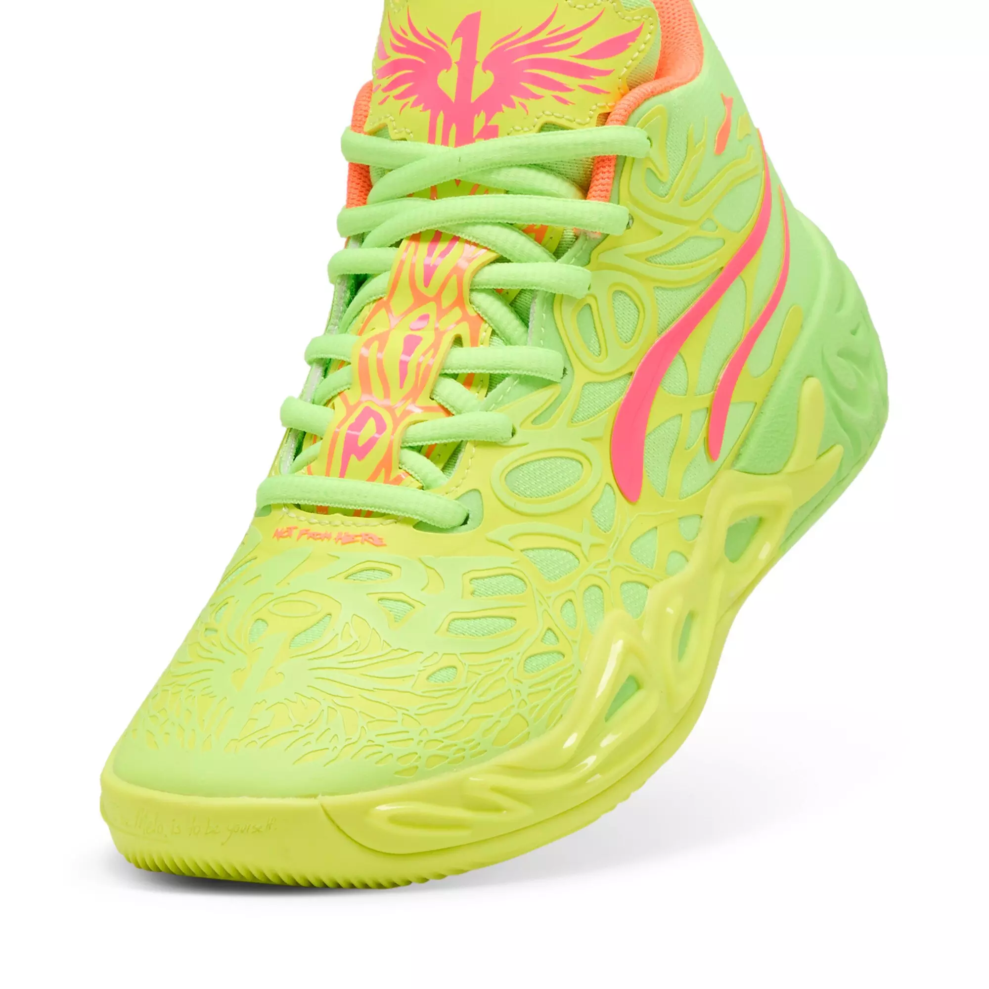 PUMA x Lamelo Ball MB.04 "Gem" Grade School Kids' Basketball Shoe - GREEN/PINK