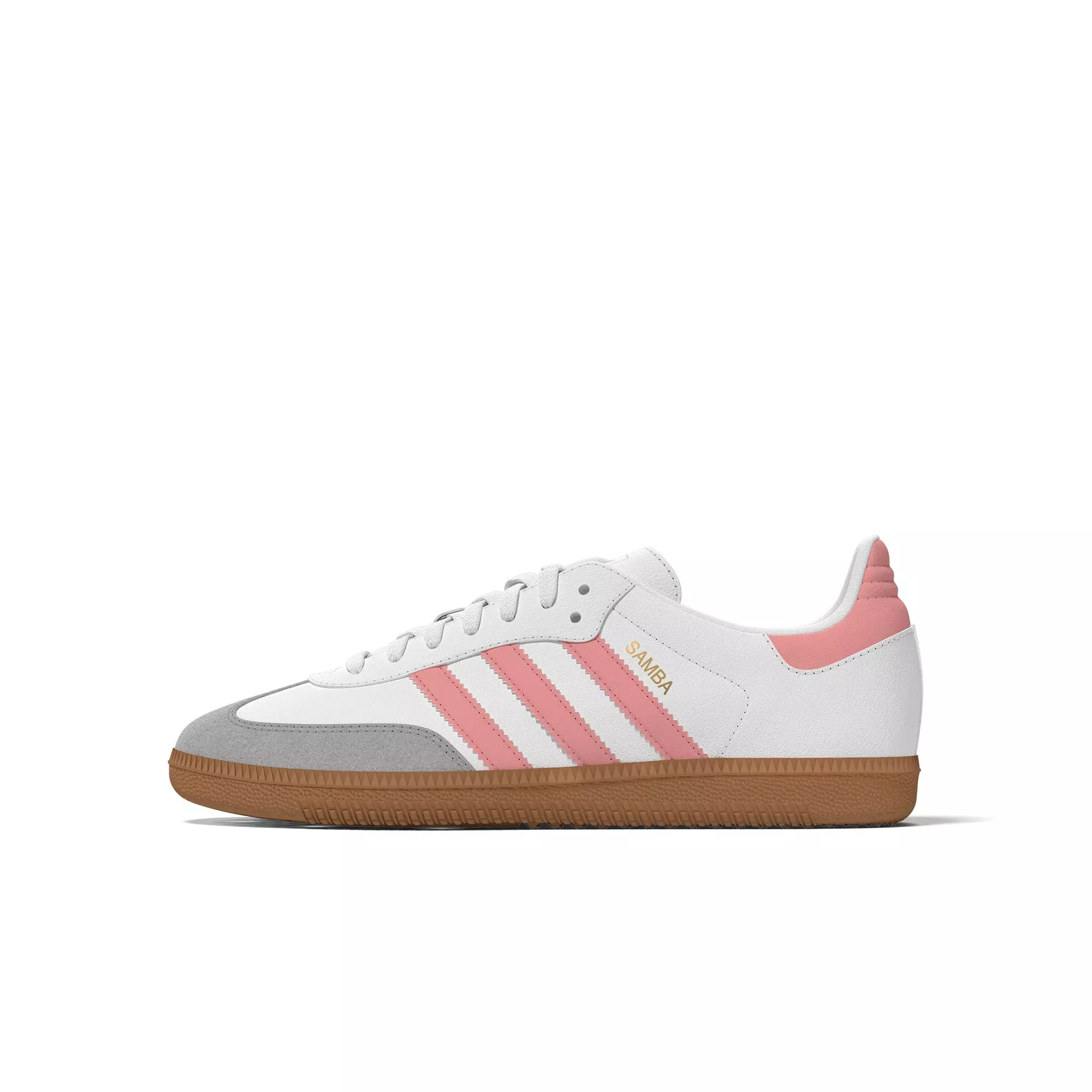 adidas Originals Samba OG "Ftwr White/Semi Pink Spark/Gum" Grade School Girls' Shoe - WHITE/PINK