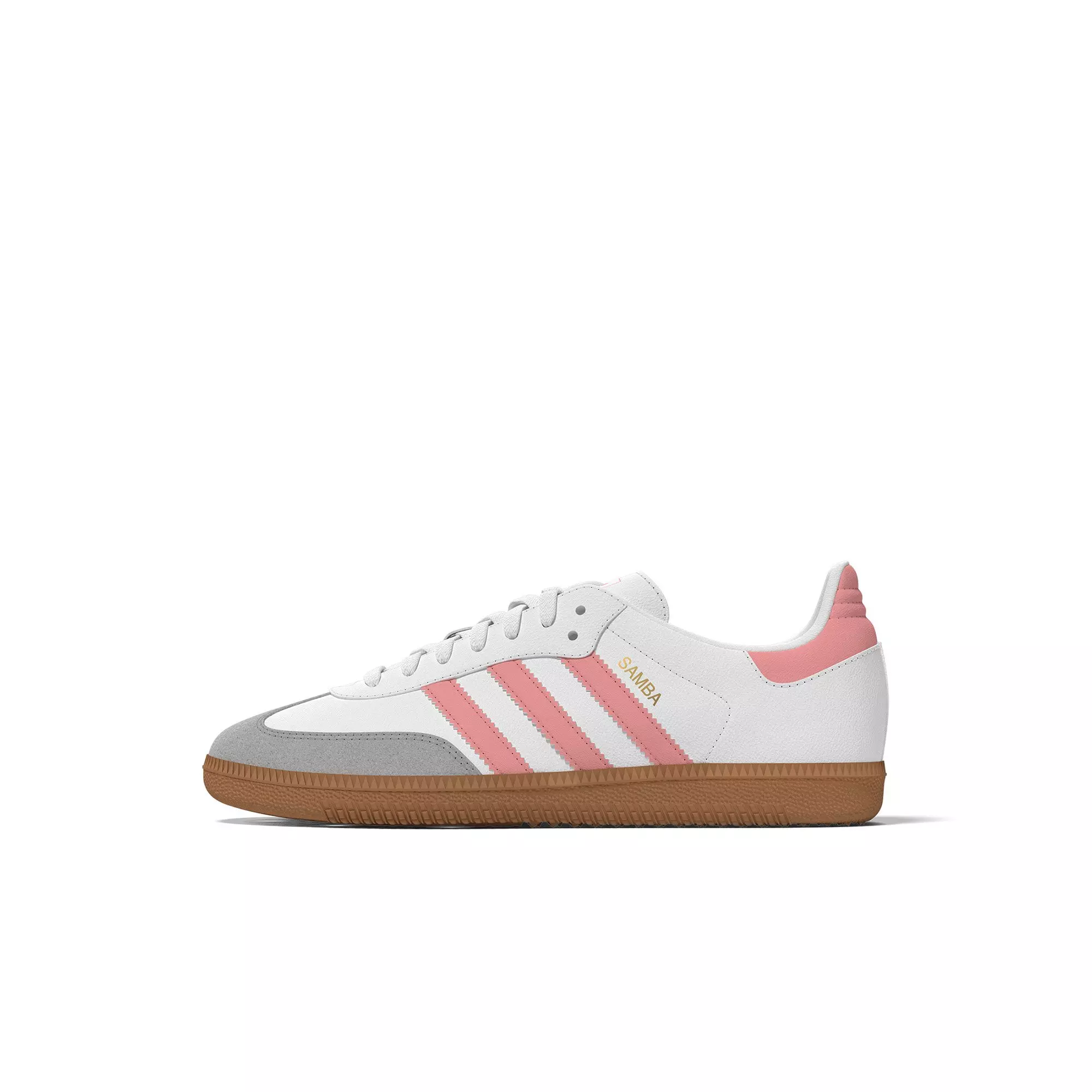 adidas Originals Samba OG "Ftwr White/Semi Pink Spark/Gum" Preschool Girls' Shoe - WHITE/PINK