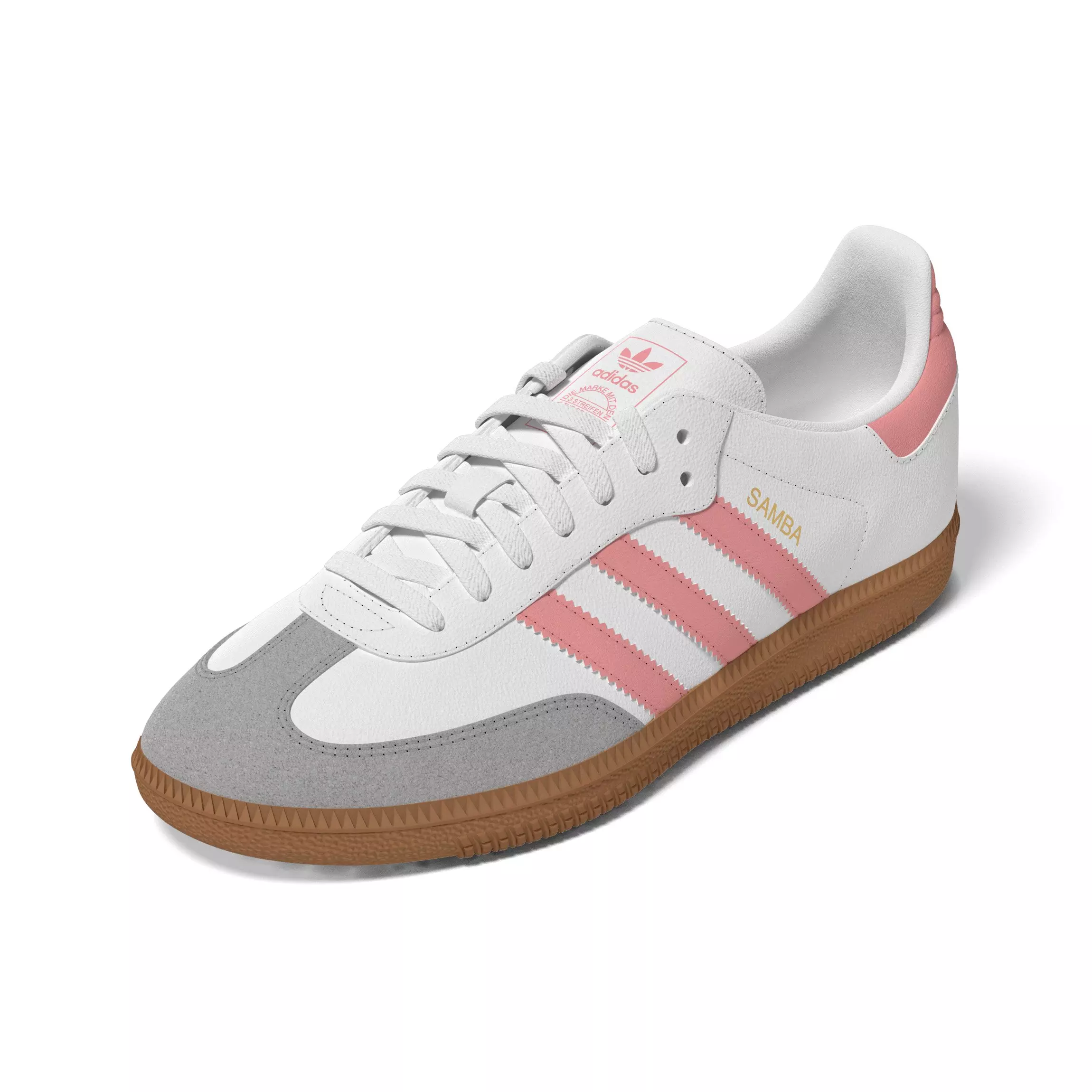 adidas Originals Samba OG "Ftwr White/Semi Pink Spark/Gum" Preschool Girls' Shoe - WHITE/PINK