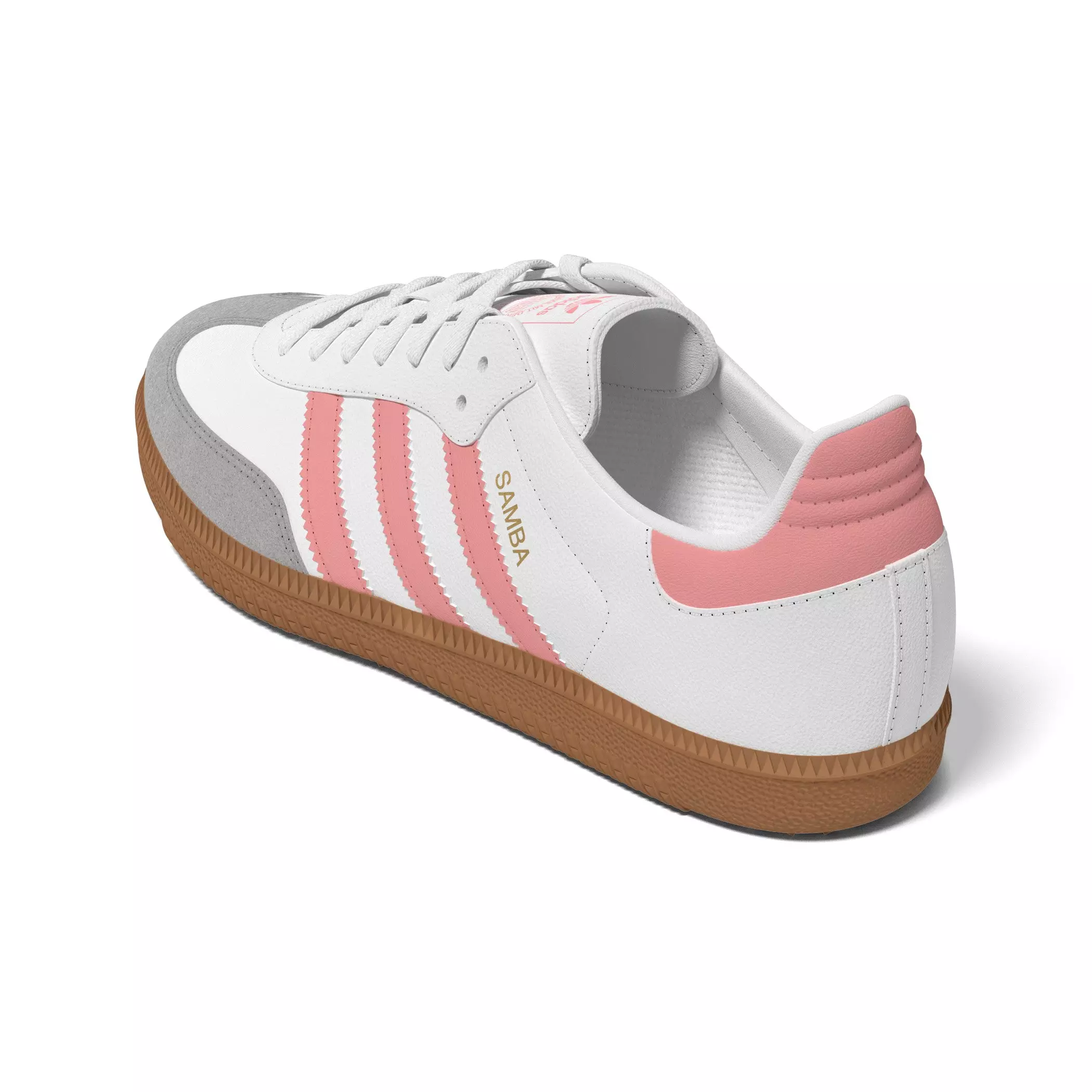 adidas Originals Samba OG "Ftwr White/Semi Pink Spark/Gum" Preschool Girls' Shoe - WHITE/PINK