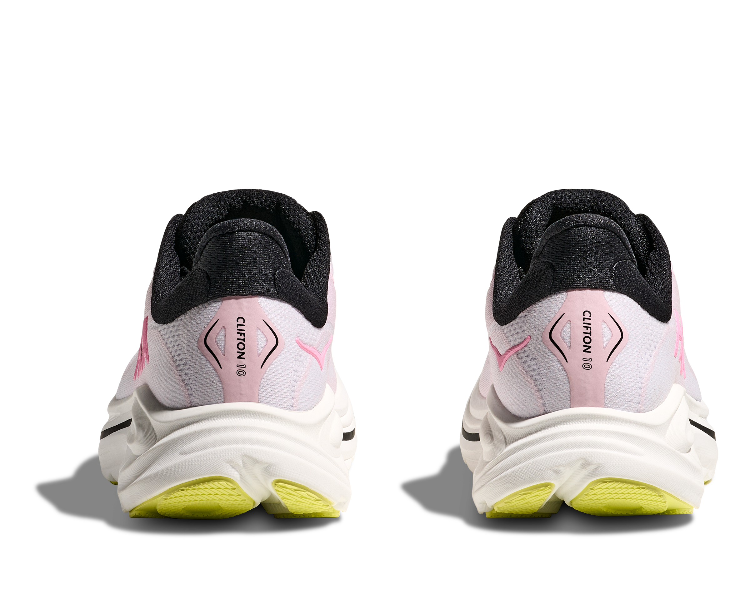 Hoka Clifton 10 "Carnation/Starlight Glow" Women's Running Shoe - WHITE/PINK/BLACK Thumbnail View 4