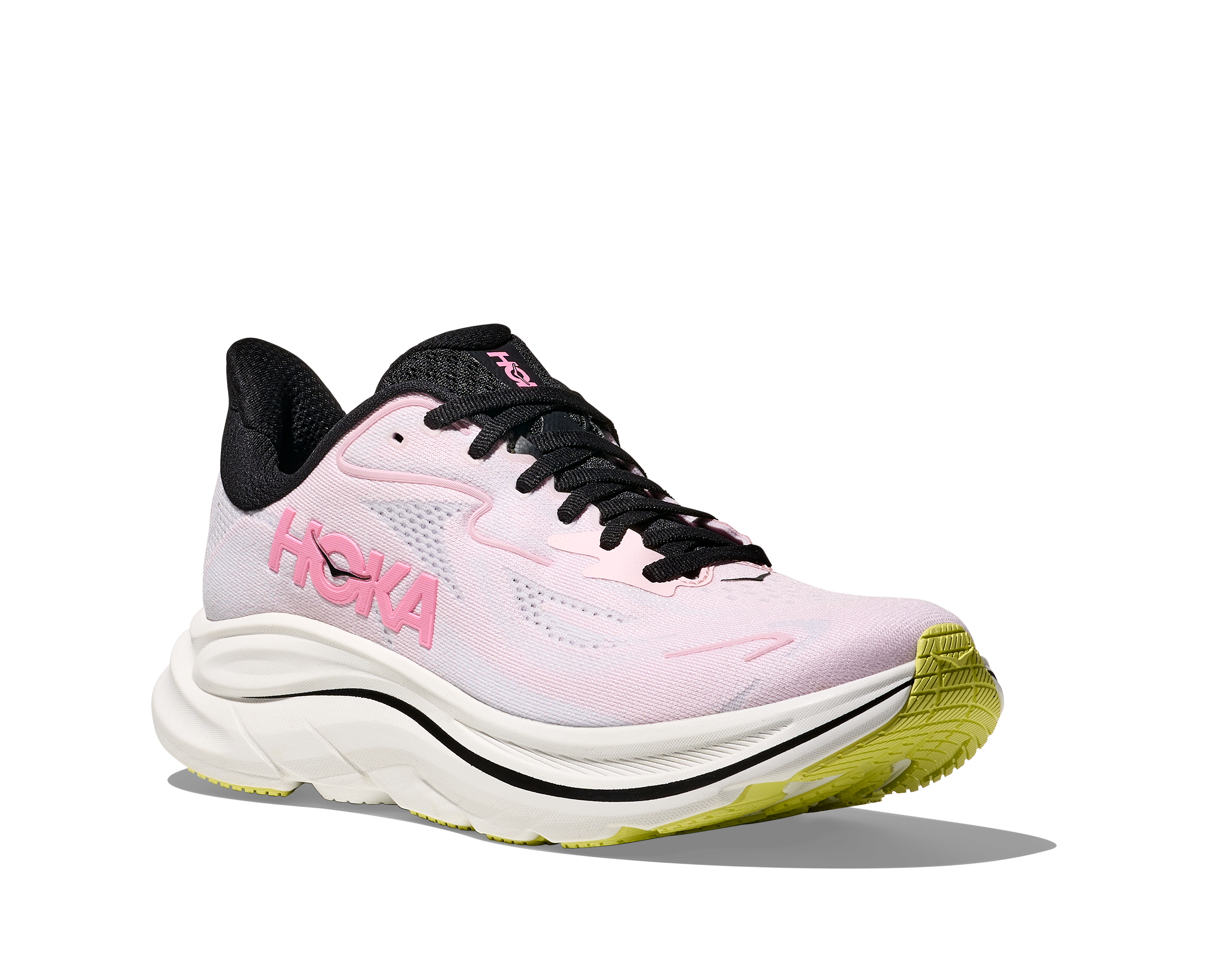 Hoka Clifton 10 "Carnation/Starlight Glow" Women's Running Shoe - WHITE/PINK/BLACK Thumbnail View 5