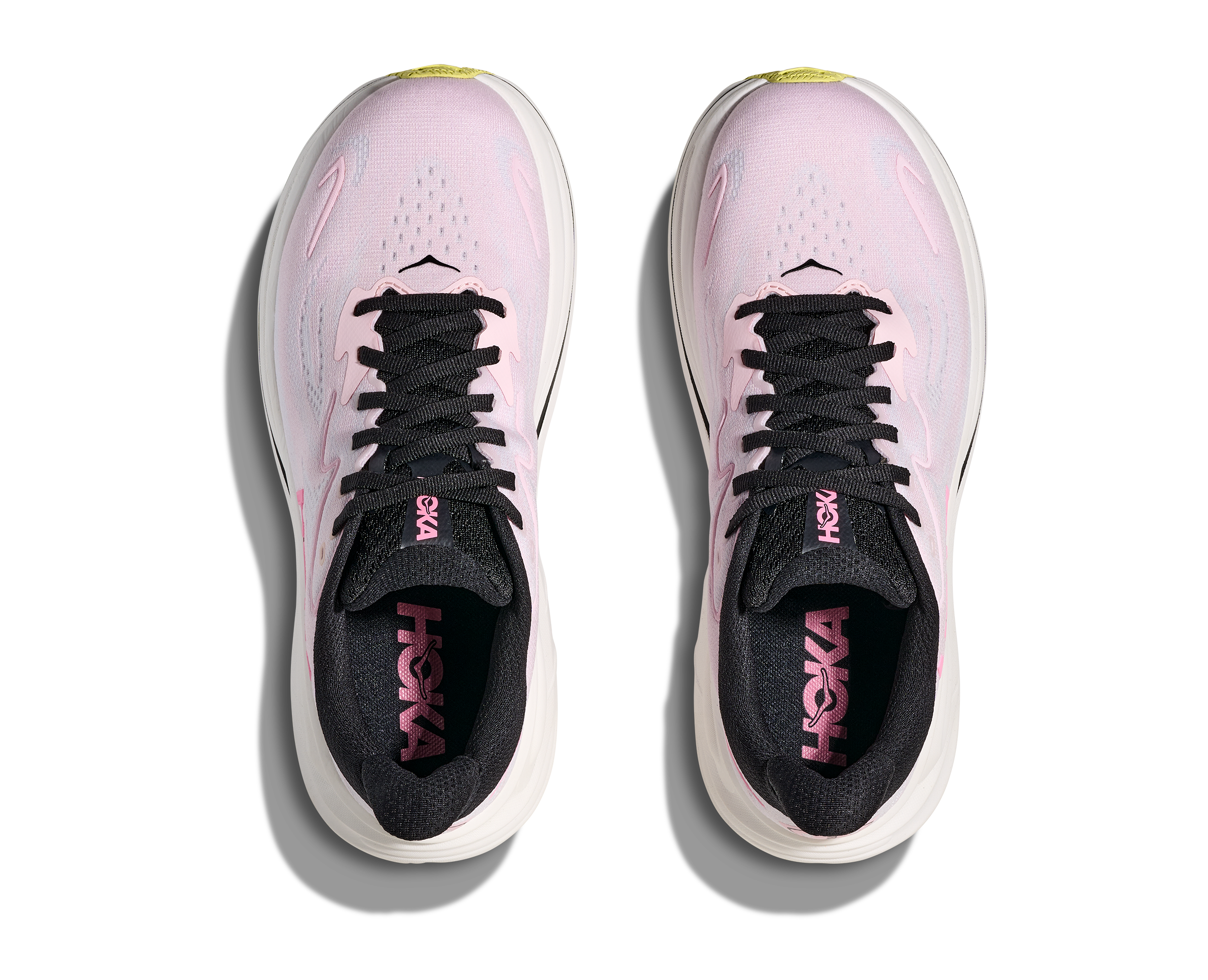 Hoka Clifton 10 "Carnation/Starlight Glow" Women's Running Shoe - WHITE/PINK/BLACK Thumbnail View 7