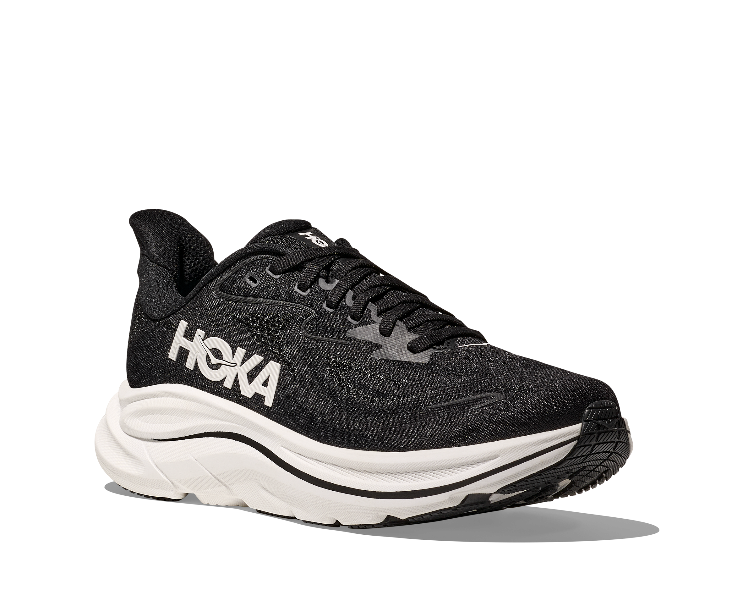 Hoka Clifton 10 "Black/White" Women's Running Shoe - BLACK/WHITE Thumbnail View 4