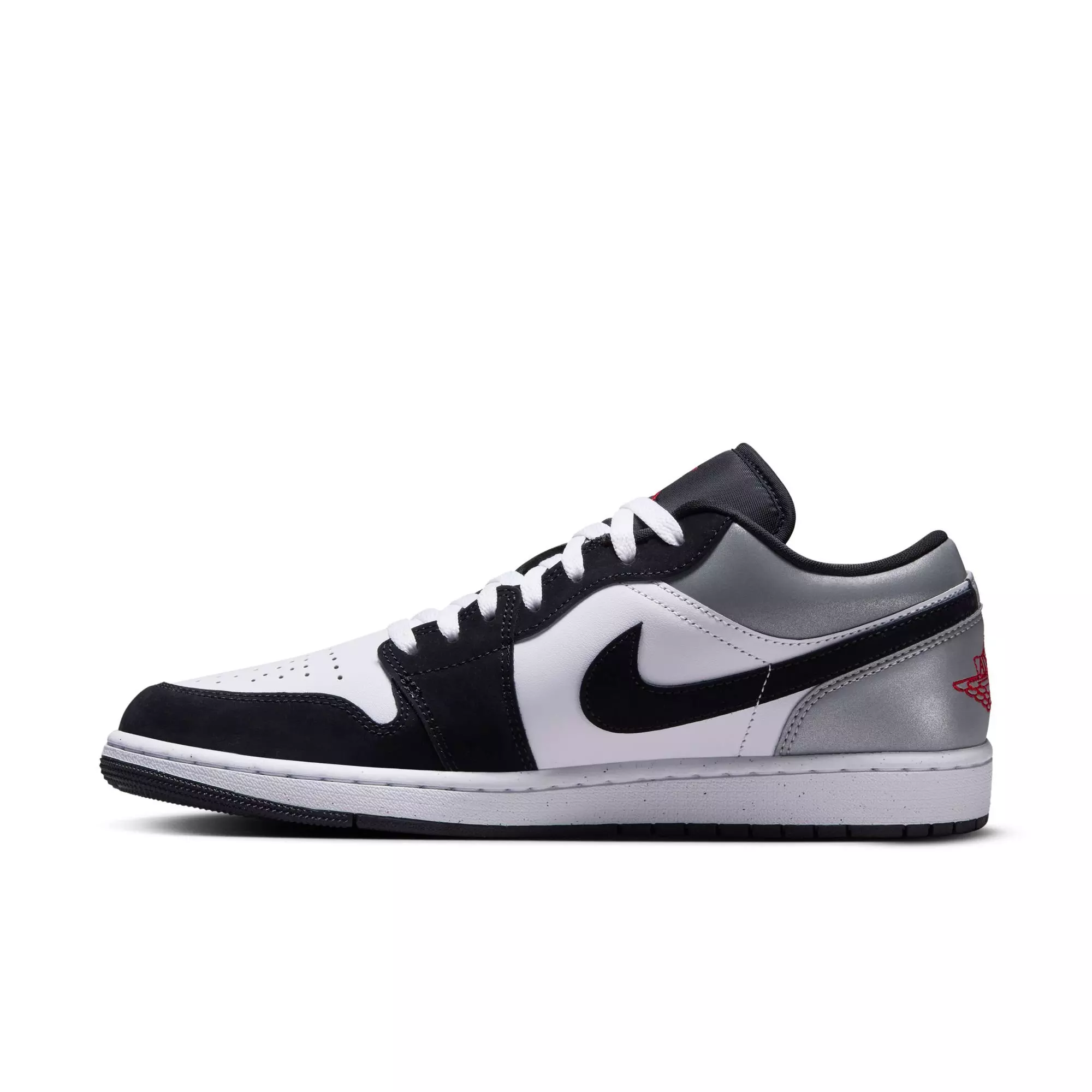 Jordan 1 Low SE "White/Fire Red/Black/Matte Silver" Men's Shoe - WHITE/BLACK/RED