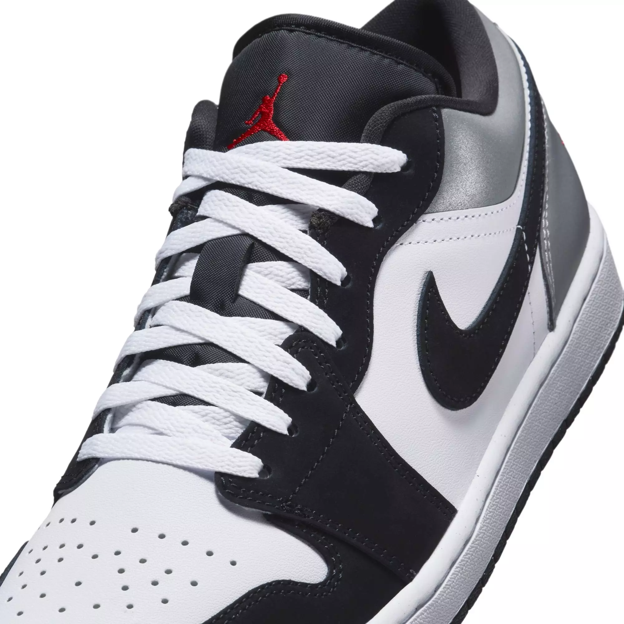 Jordan 1 Low SE "White/Fire Red/Black/Matte Silver" Men's Shoe - WHITE/BLACK/RED