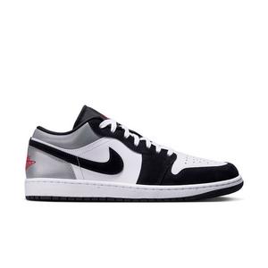 Jordan 1 Low SE "White/Fire Red/Black/Matte Silver" Men's Shoe