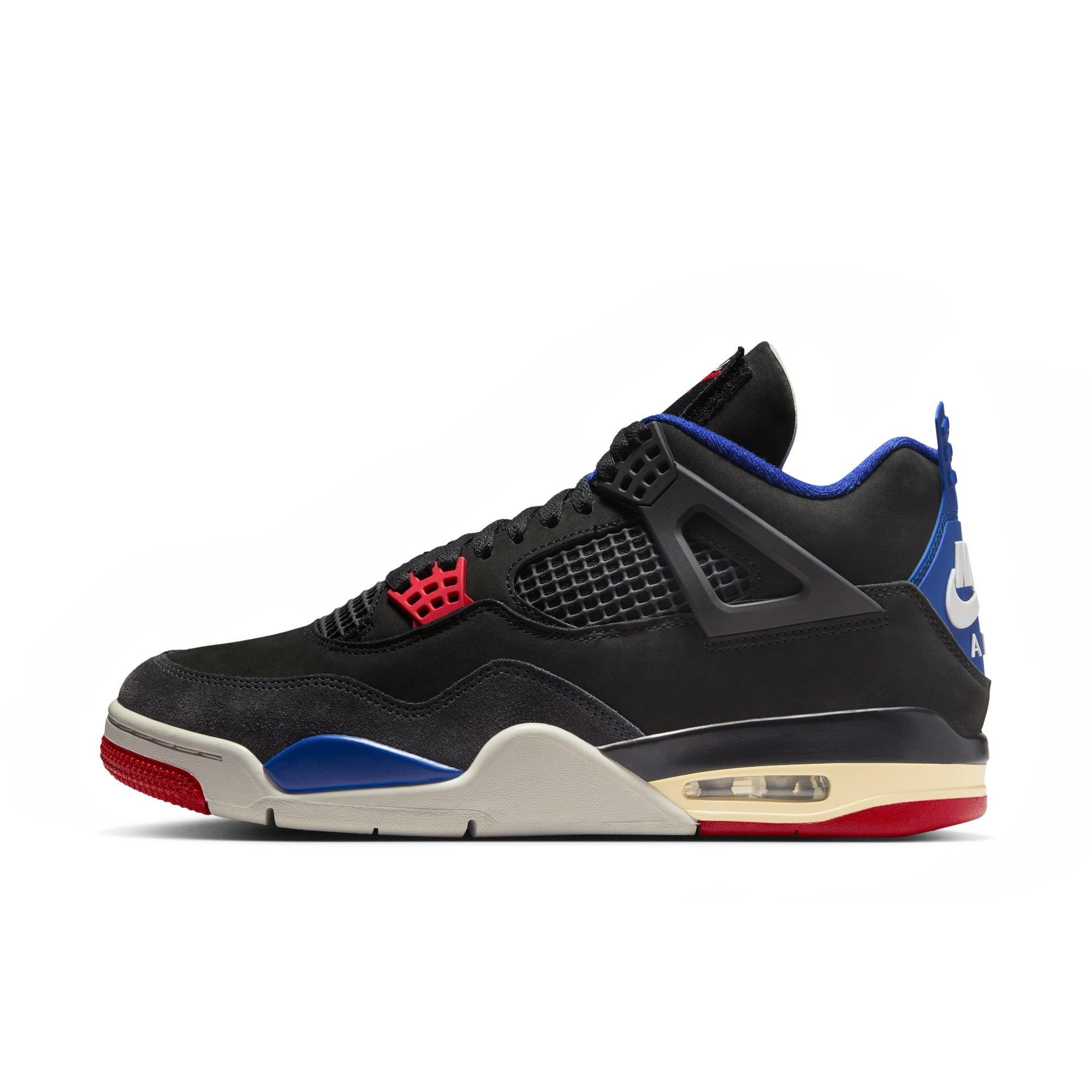 Jordan 4 Retro "Rare Air" Men's Shoe - BLACK/FIRE RED/DEEP ROYAL Thumbnail View 7