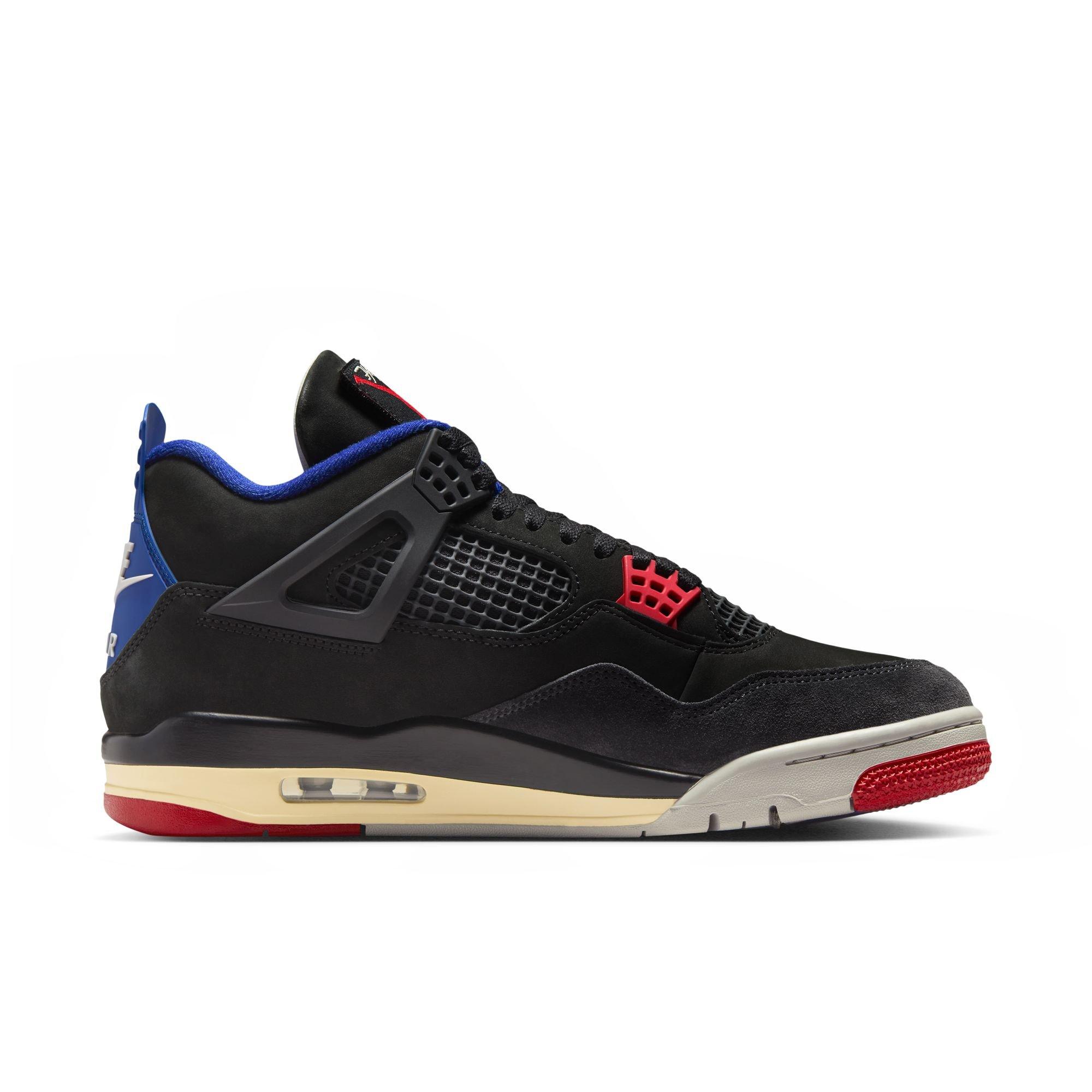 Jordan 4 Retro "Rare Air" Men's Shoe - BLACK/FIRE RED/DEEP ROYAL Thumbnail View 2