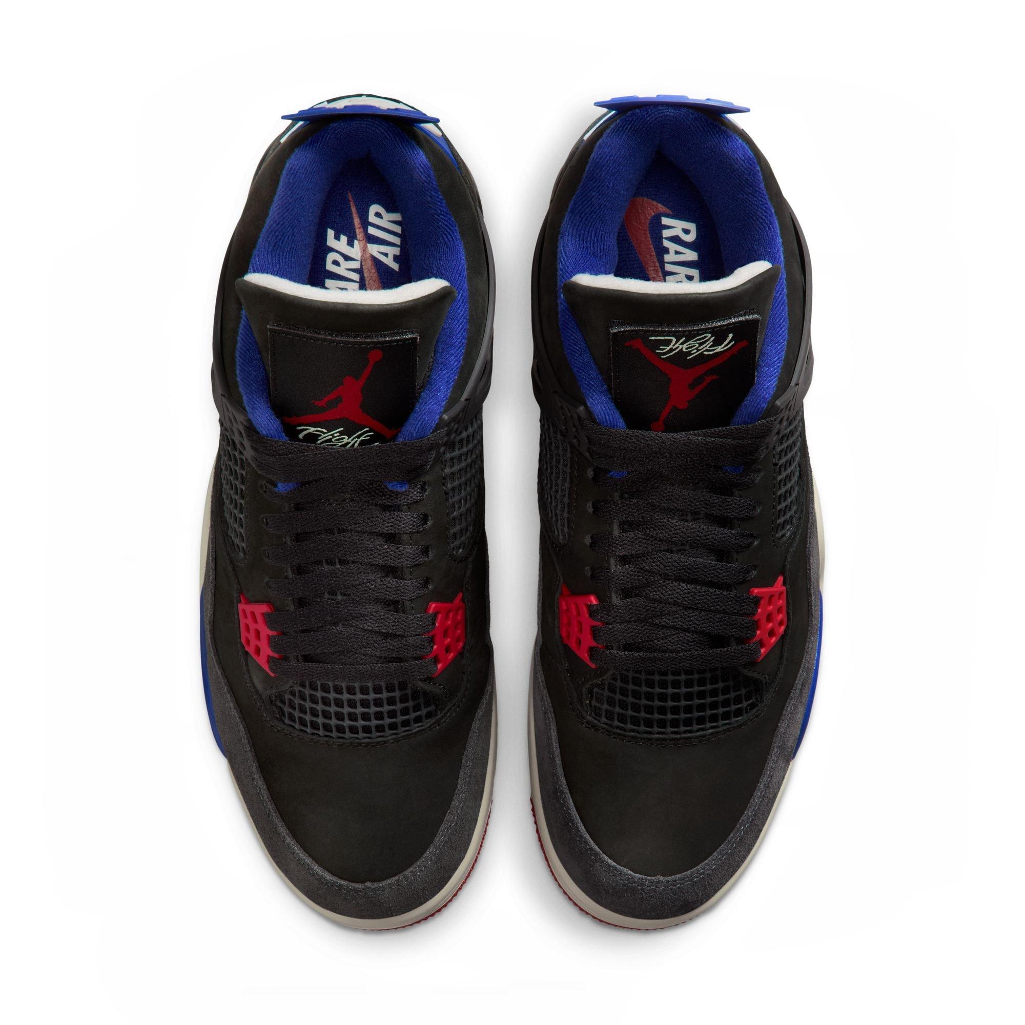 Jordan 4 Retro "Rare Air" Men's Shoe - BLACK/FIRE RED/DEEP ROYAL Thumbnail View 10